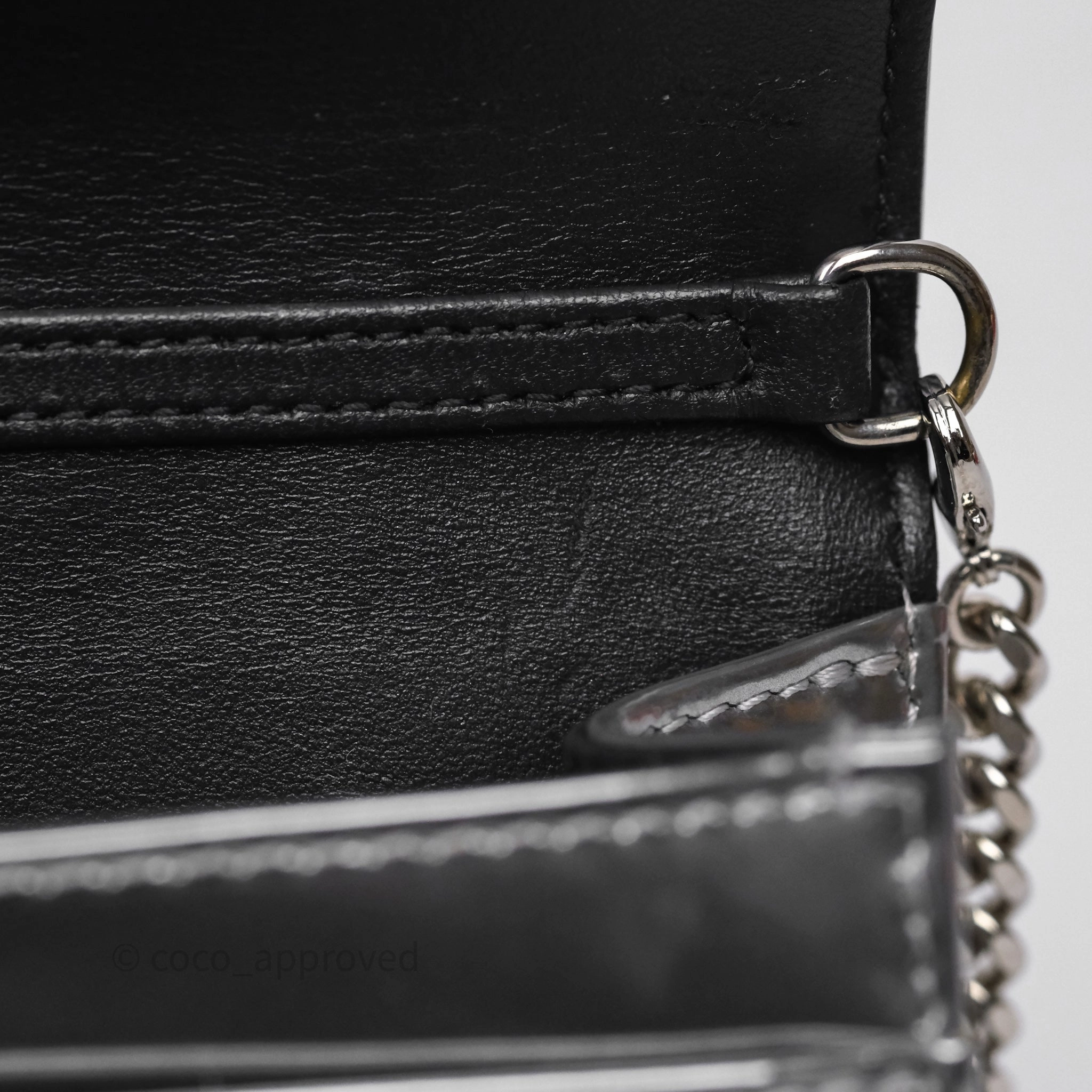 Christian Dior Diorama Wallet on Chain Metallic Silver