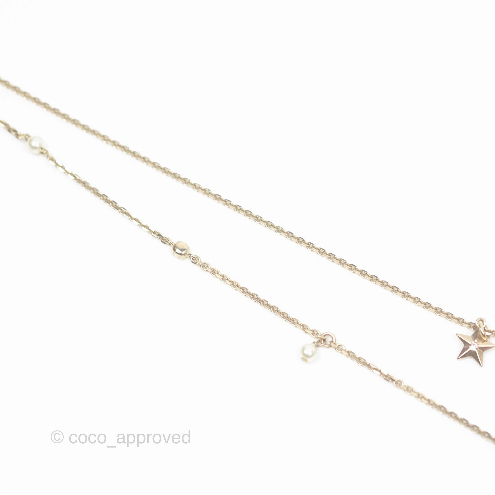 Christian Dior Double Necklace Bee Star Clover Crystals Pearls Gold Tone