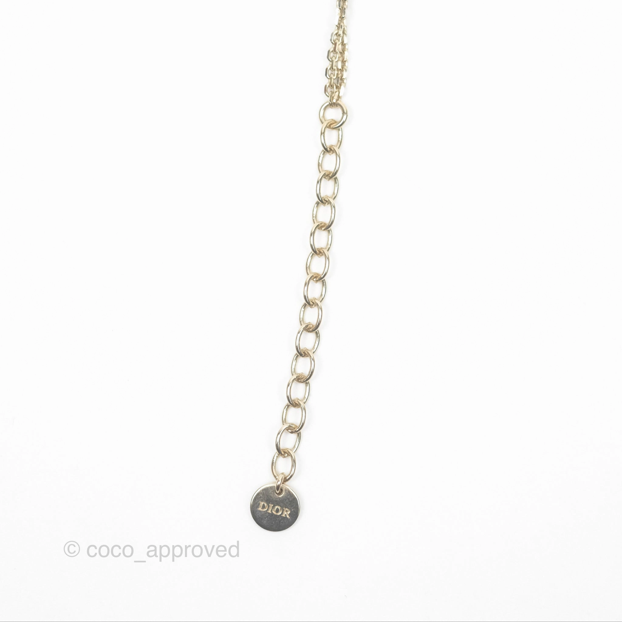 Christian Dior Double Necklace Bee Star Clover Crystals Pearls Gold Tone