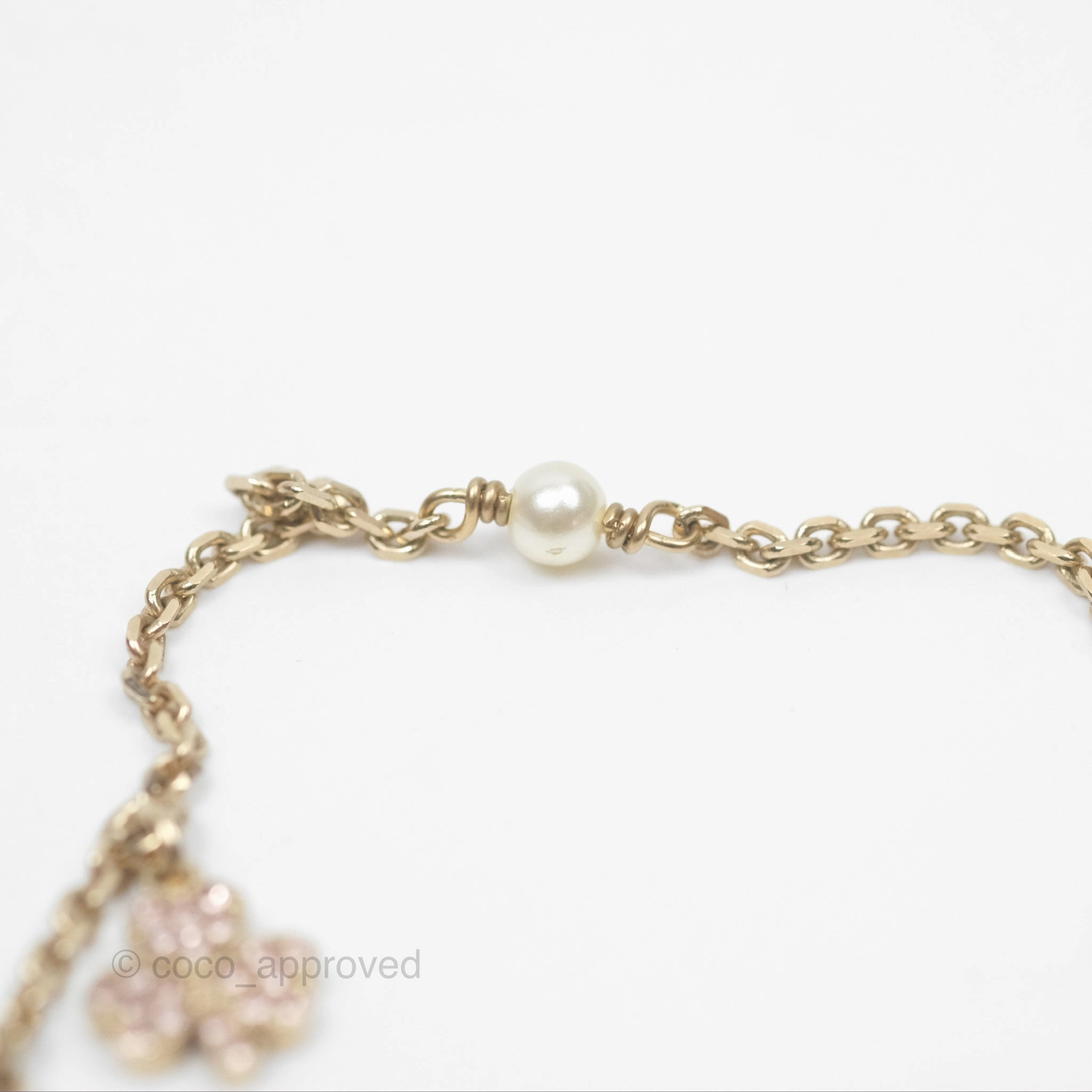 Christian Dior Double Necklace Bee Star Clover Crystals Pearls Gold Tone