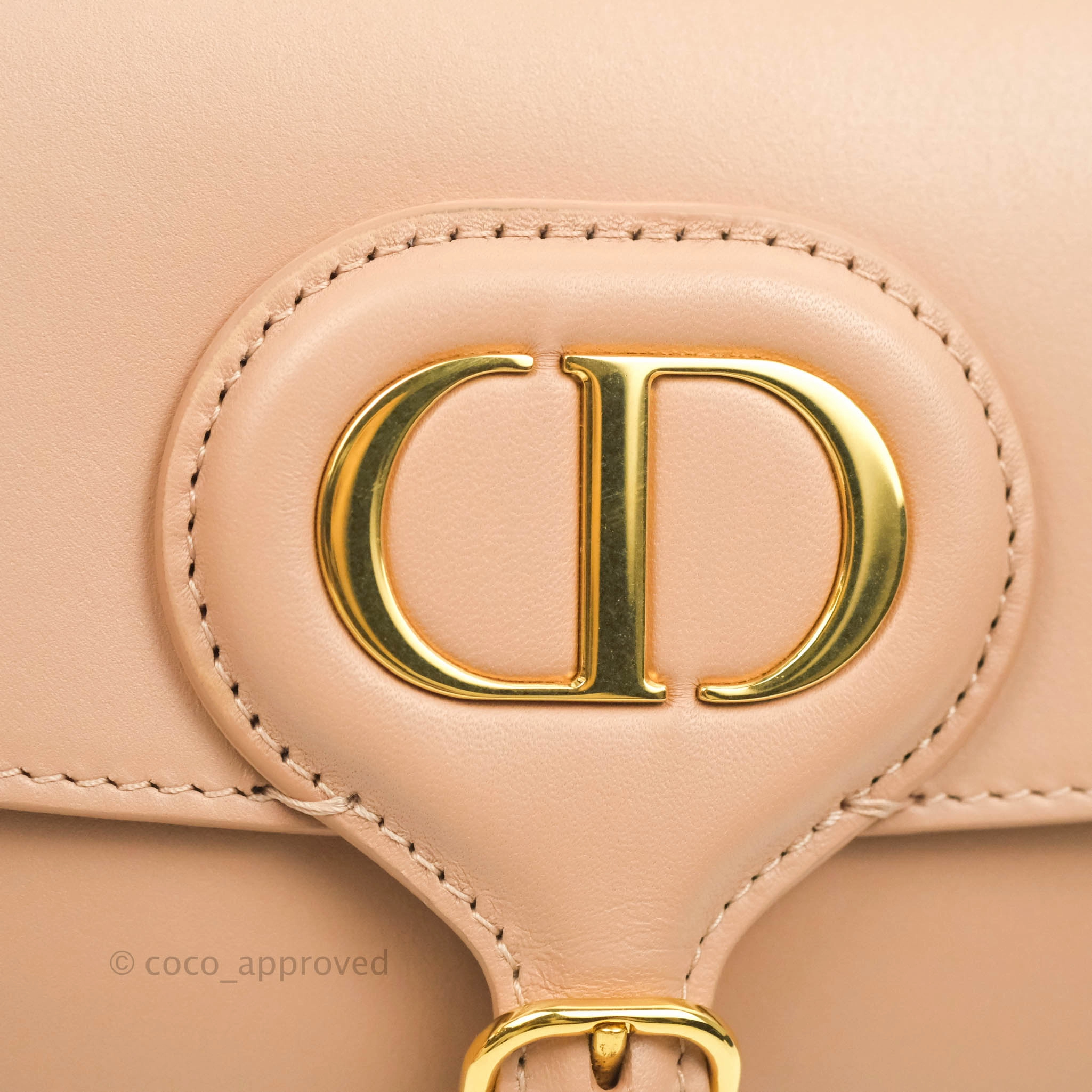 Christian Dior East West Bobby Bag Box Calfskin Beige Gold Hardware