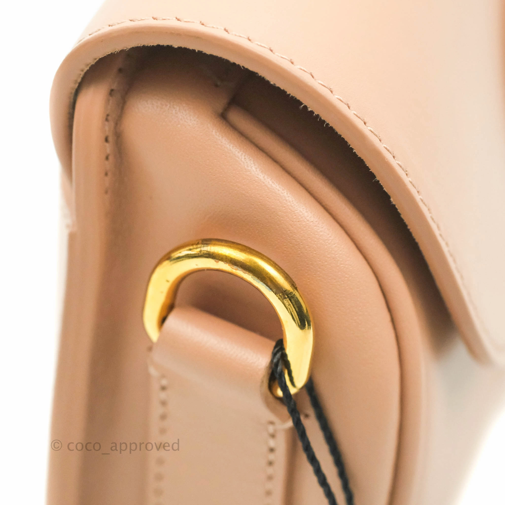 Christian Dior East West Bobby Bag Box Calfskin Beige Gold Hardware
