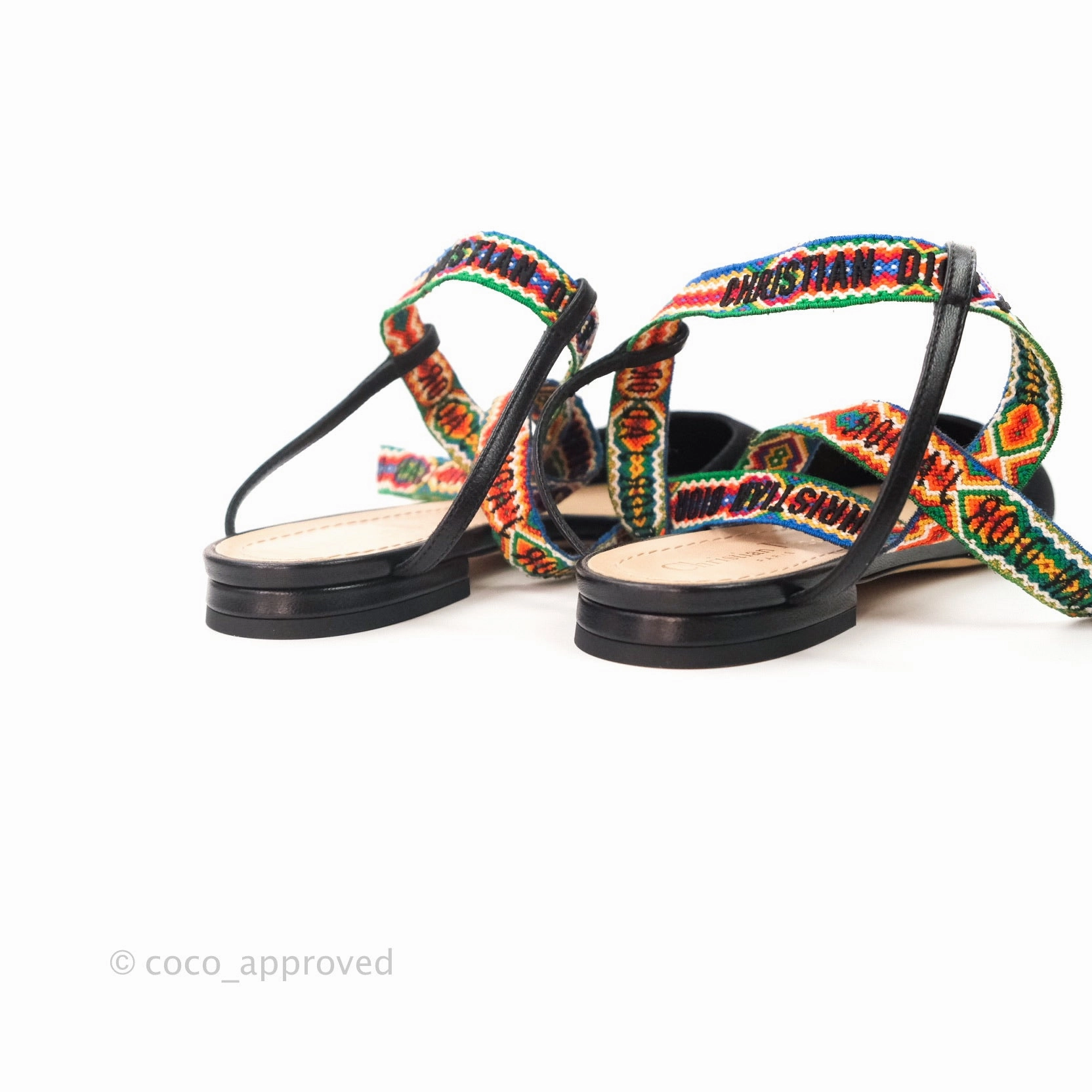 Christian Dior Fabric J'adior IT Flat 38 Black