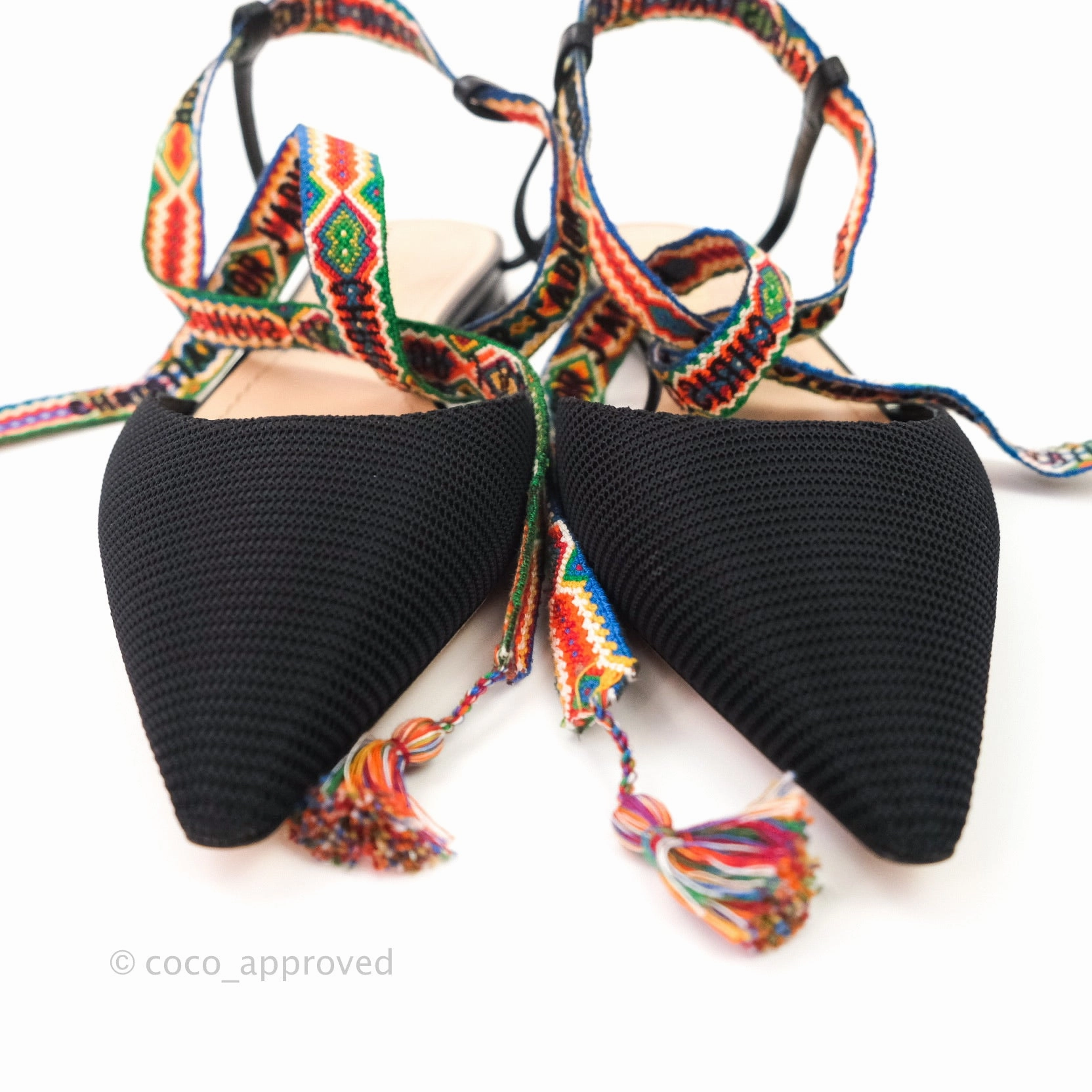 Christian Dior Fabric J'adior IT Flat 38 Black