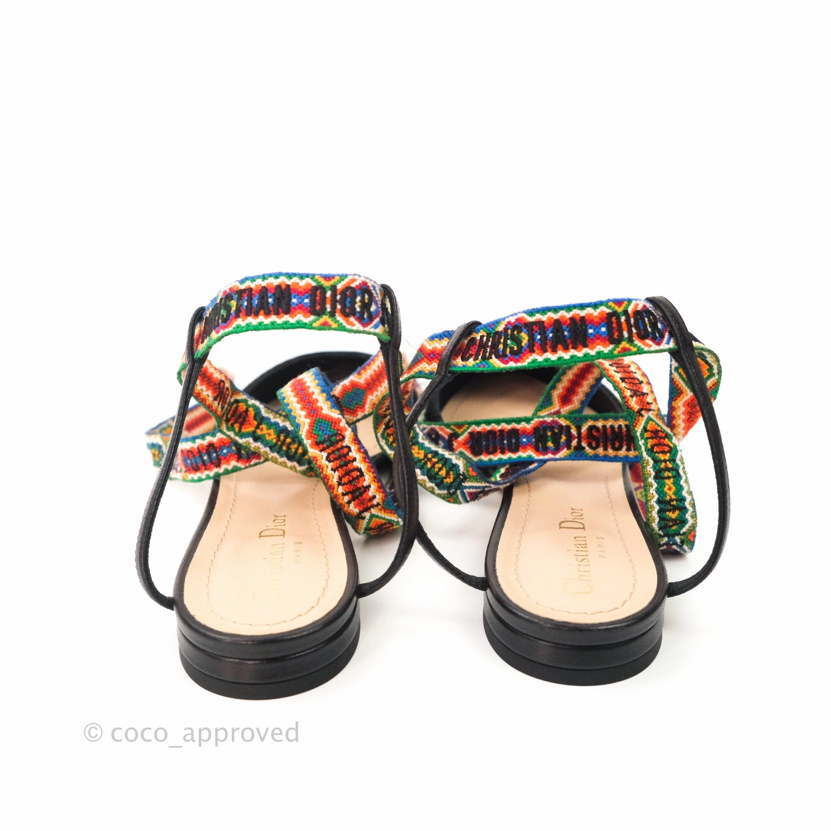 Christian Dior Fabric J'adior IT Flat 38 Black
