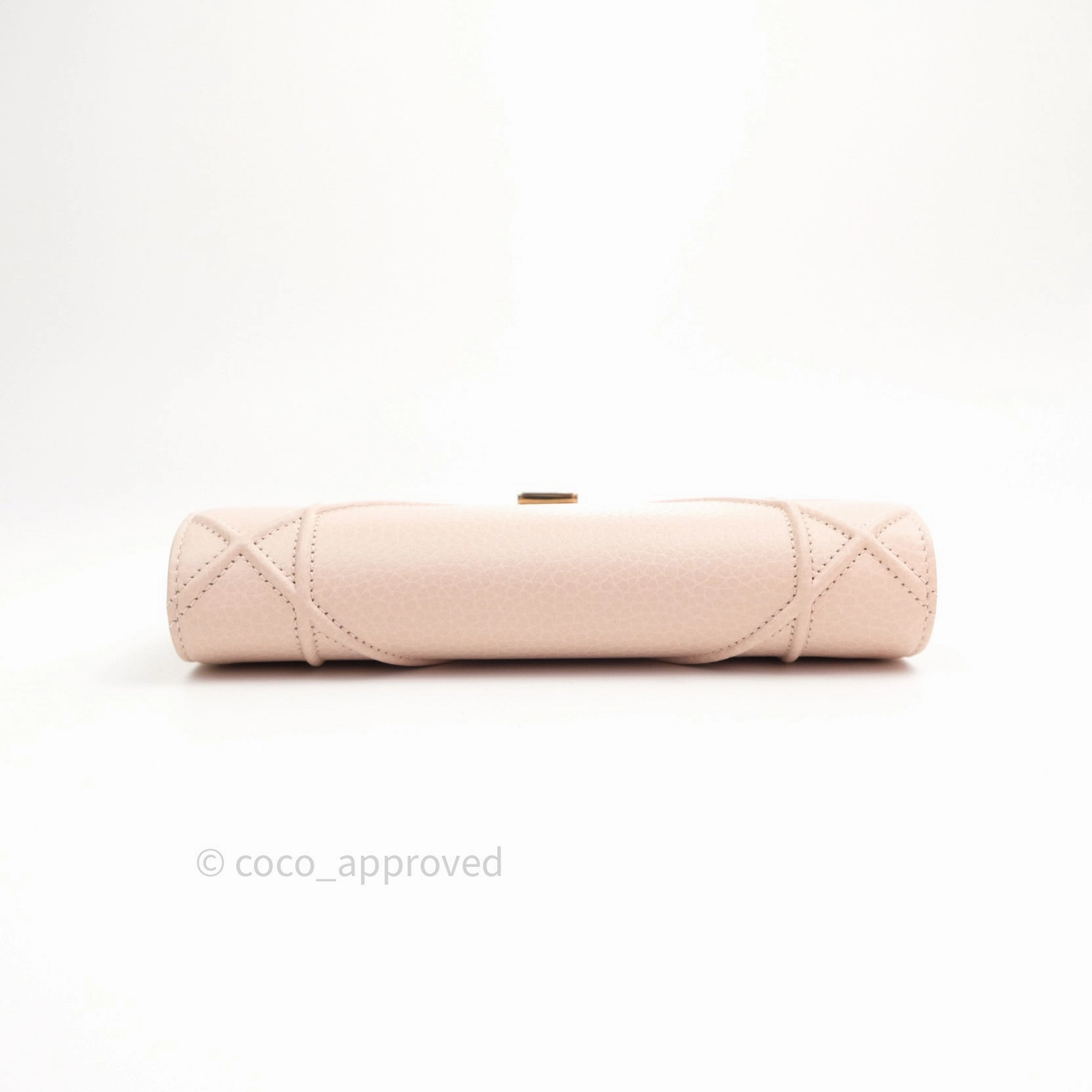 Christian Dior Grained Calfskin Diorama Croisiere Chain Wallet Rose Poudre