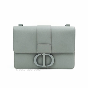 Christian Dior Grained Calfskin Montaigne Flap 30 Ultramatte Gray