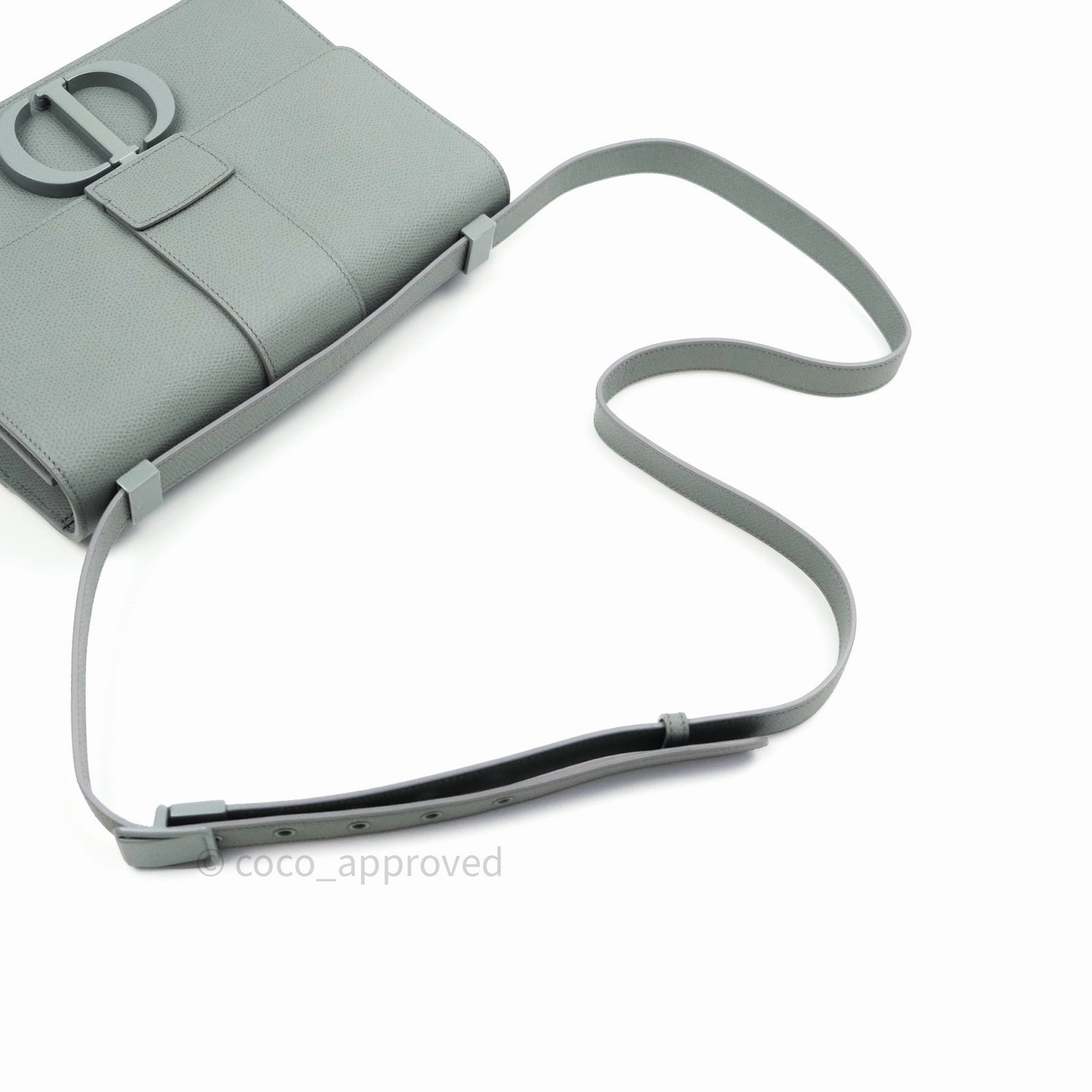 Christian Dior Grained Calfskin Montaigne Flap 30 Ultramatte Gray