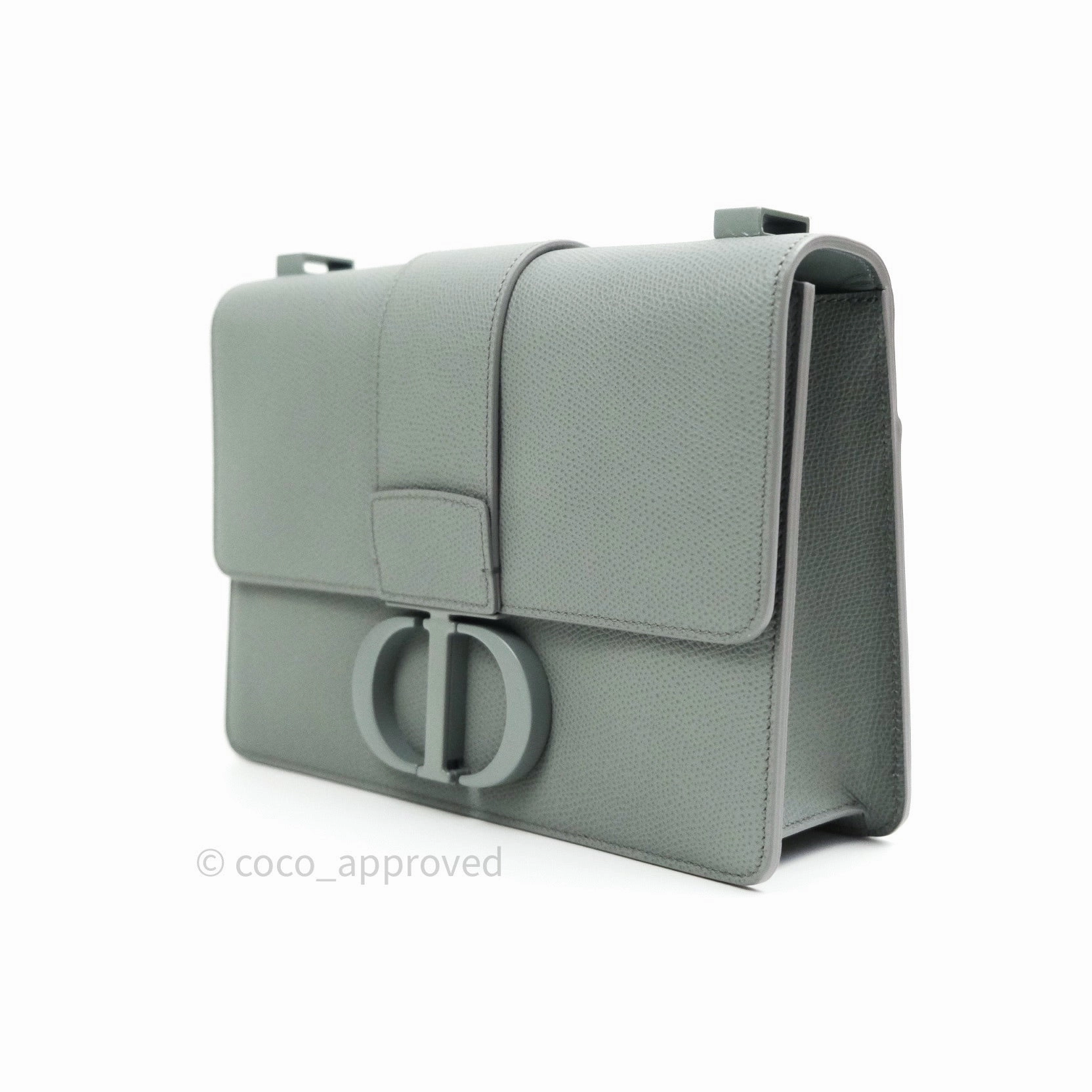 Christian Dior Grained Calfskin Montaigne Flap 30 Ultramatte Gray