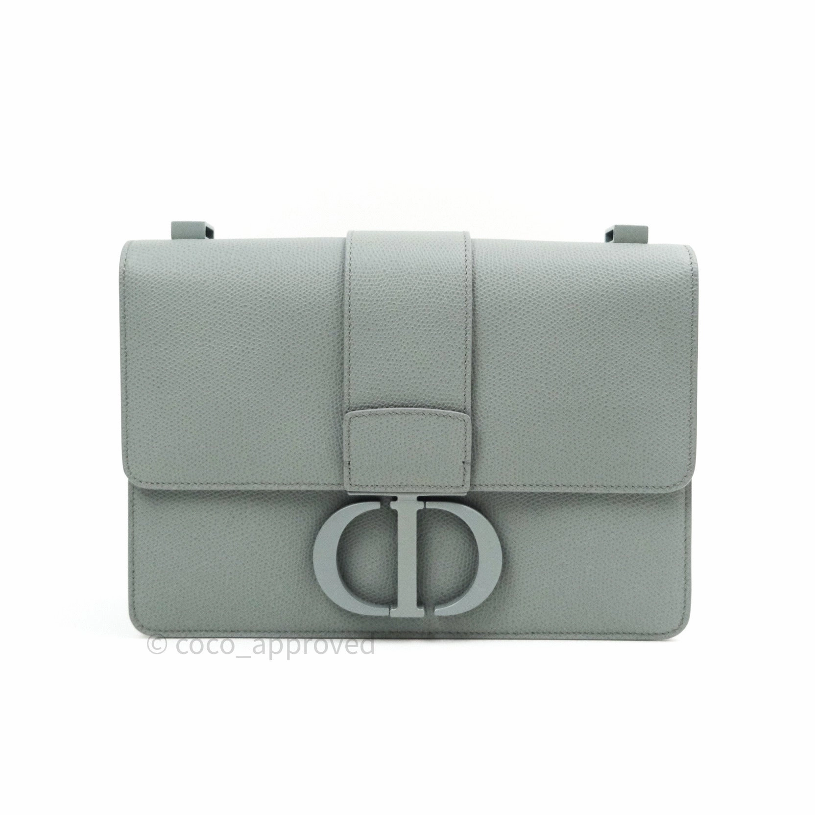Christian Dior Grained Calfskin Montaigne Flap 30 Ultramatte Gray