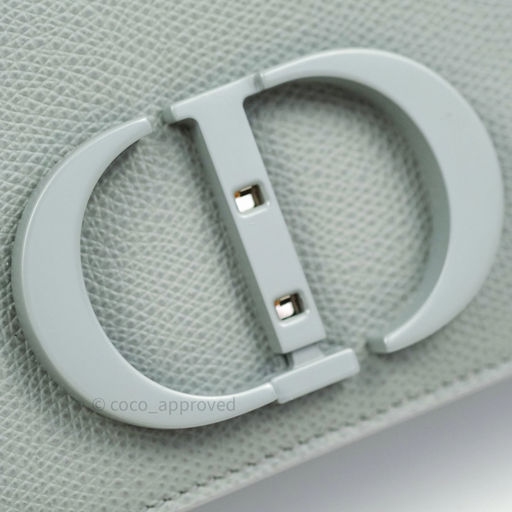 Christian Dior Grained Calfskin Montaigne Flap 30 Ultramatte Gray