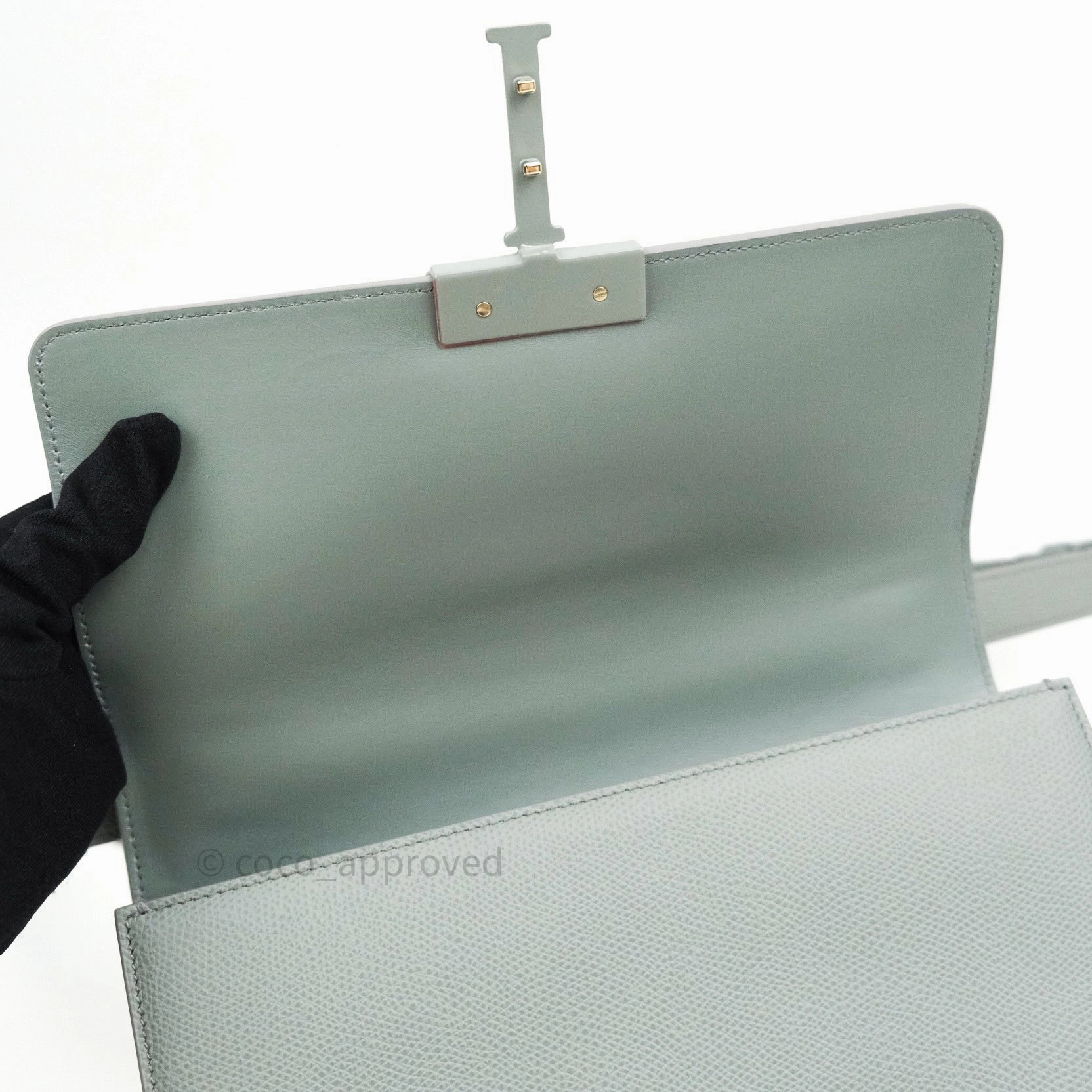 Christian Dior Grained Calfskin Montaigne Flap 30 Ultramatte Gray
