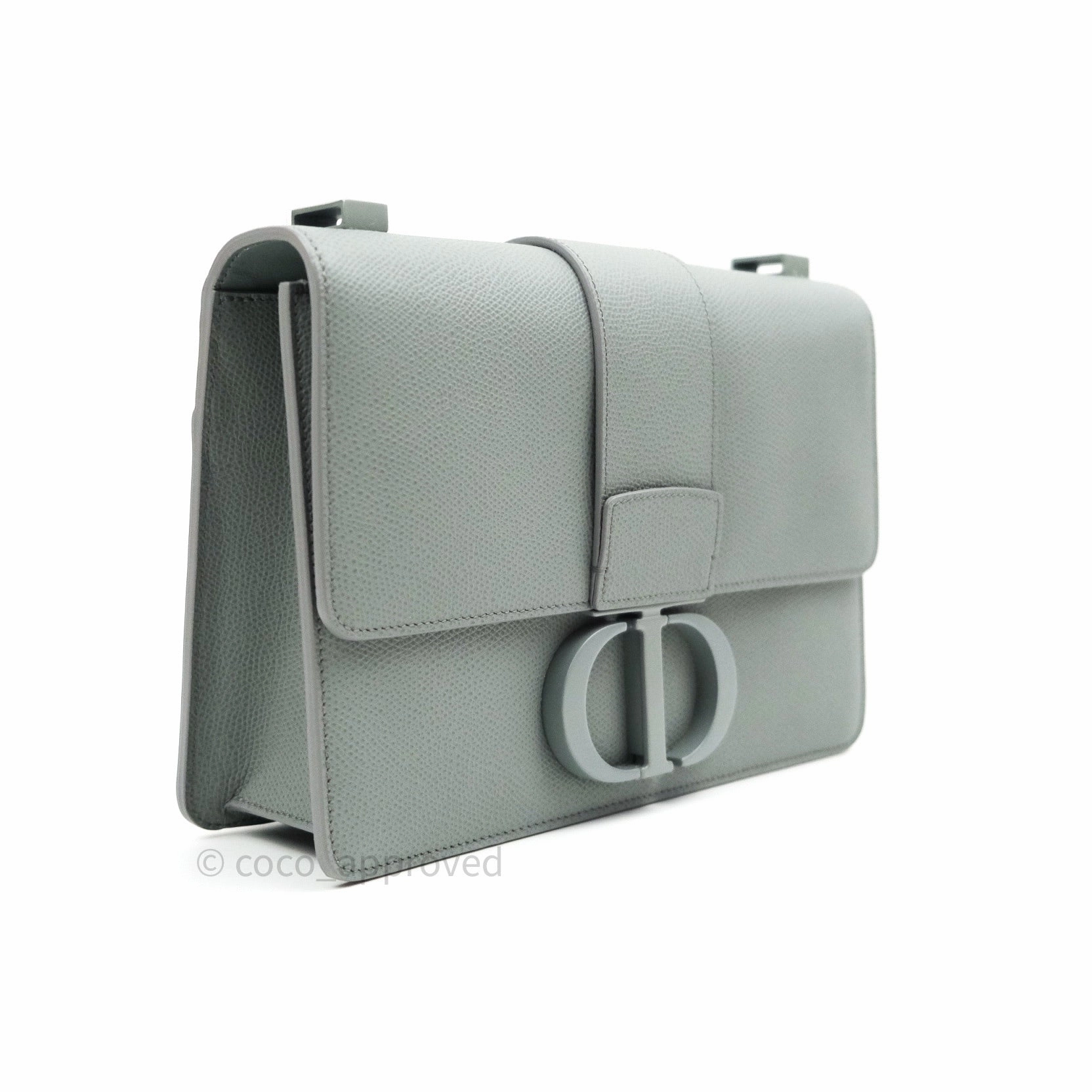 Christian Dior Grained Calfskin Montaigne Flap 30 Ultramatte Gray