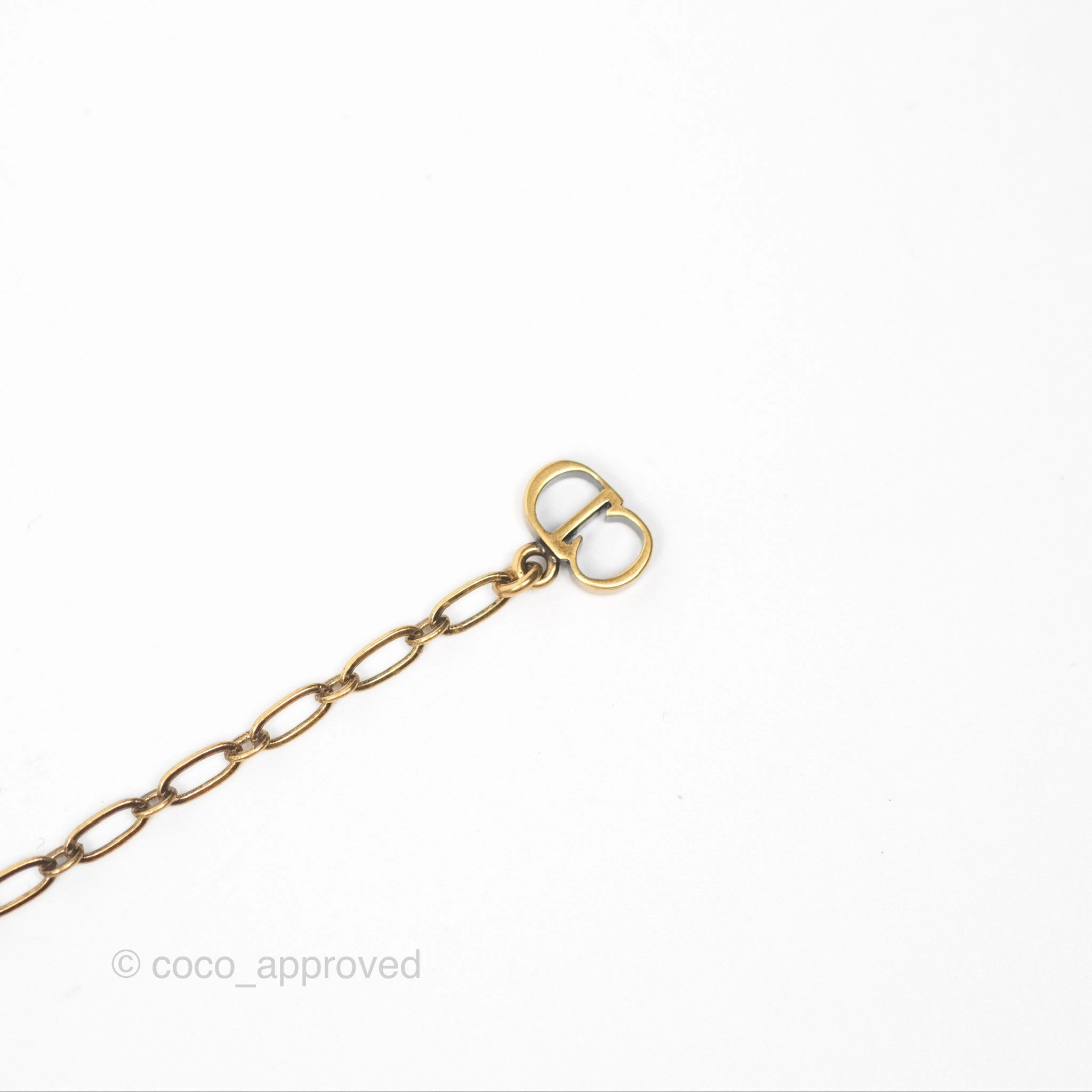 Christian Dior Grosgrain Ribbon Astrology Choker Aged Gold Hardware