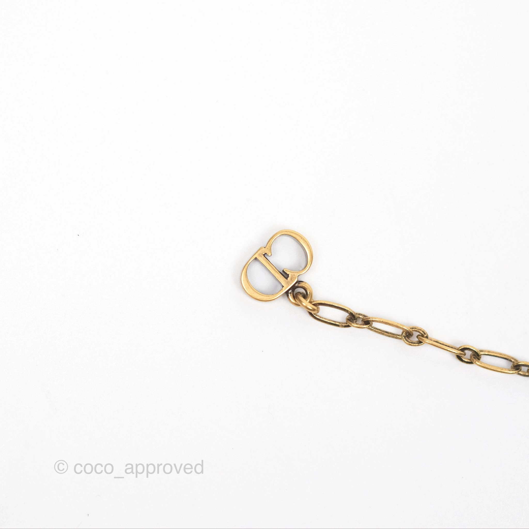 Christian Dior Grosgrain Ribbon Astrology Choker Aged Gold Hardware