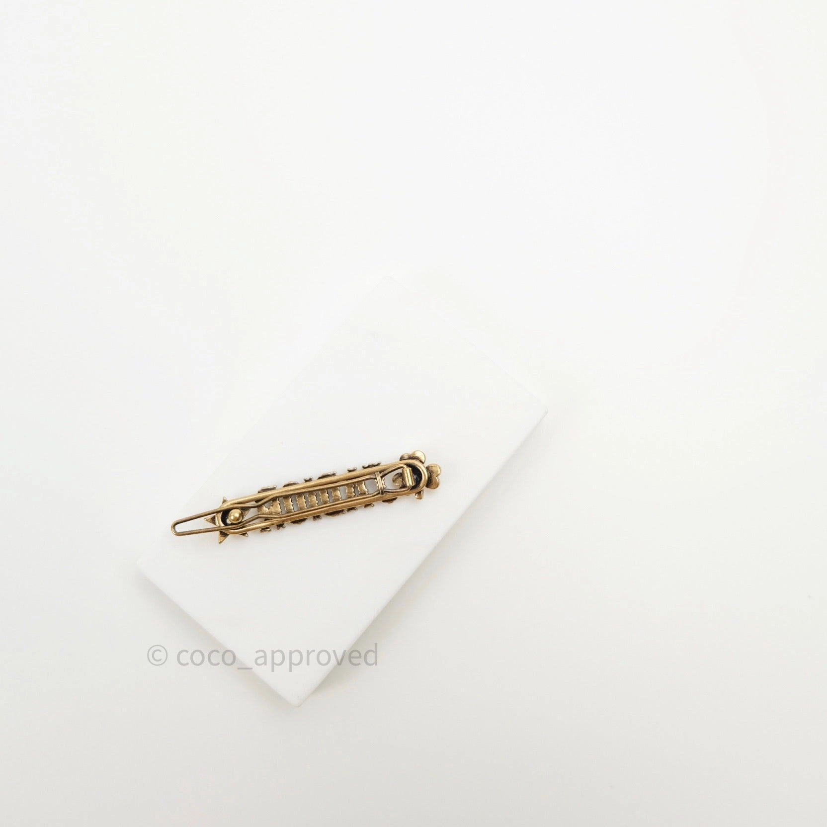 Christian Dior Hair Clip J'adior Clover Star Antique Gold