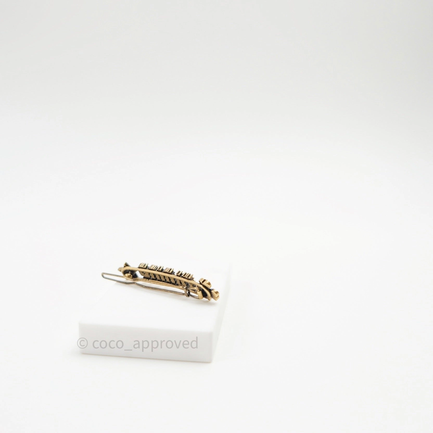 Christian Dior Hair Clip J'adior Clover Star Antique Gold