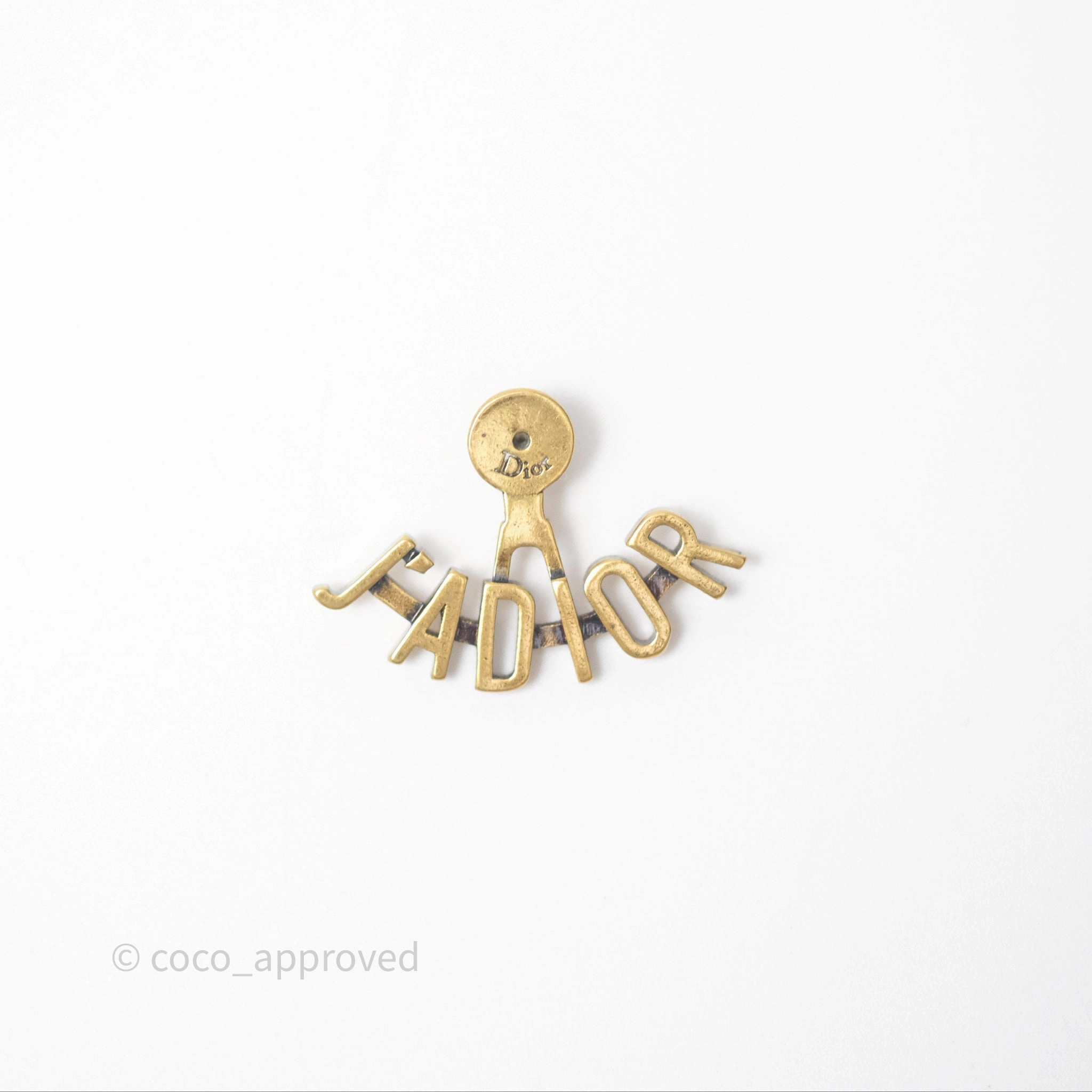 Christian Dior J'Adior Bee Earrings Aged Gold Tone