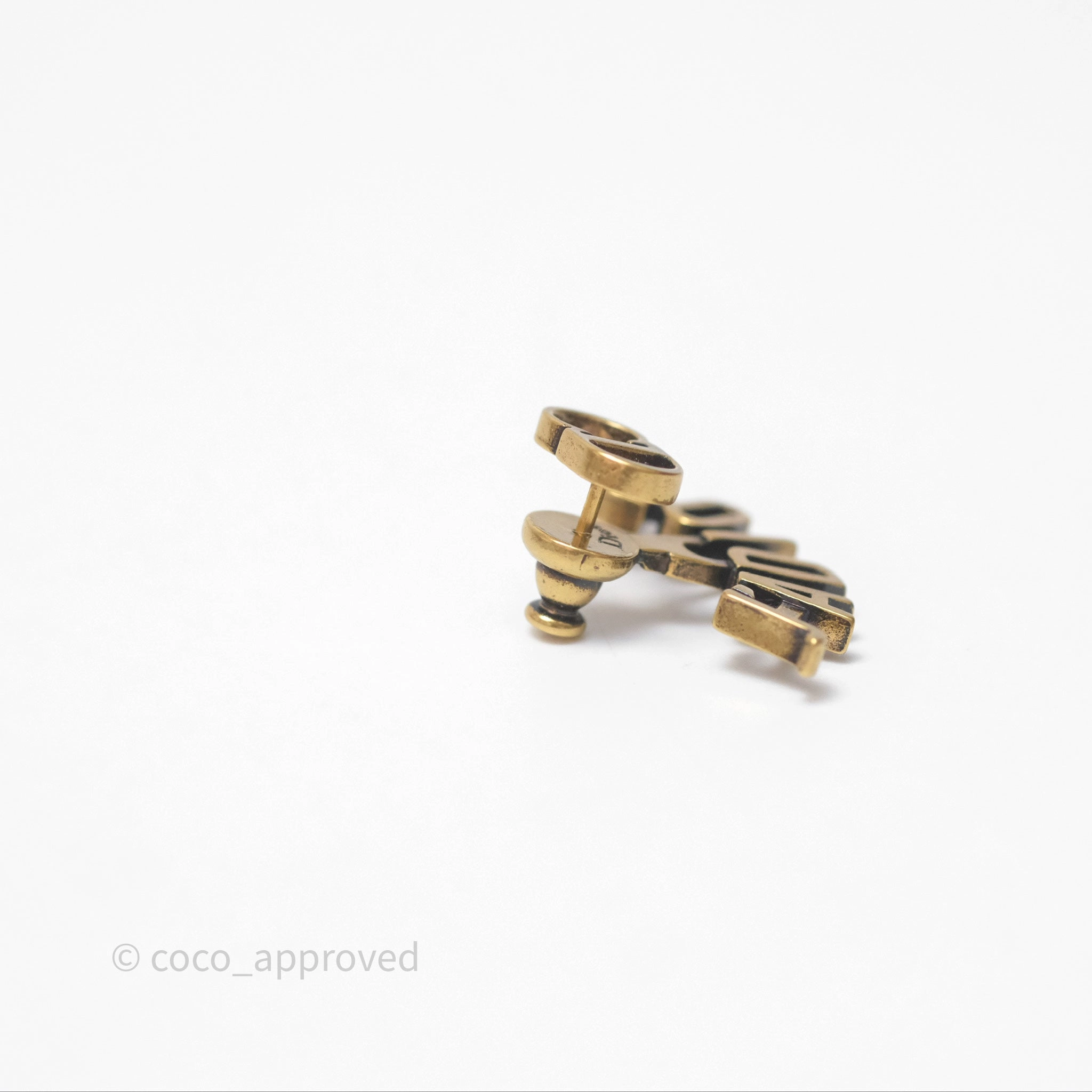 Christian Dior J'Adior Bee Earrings Aged Gold Tone