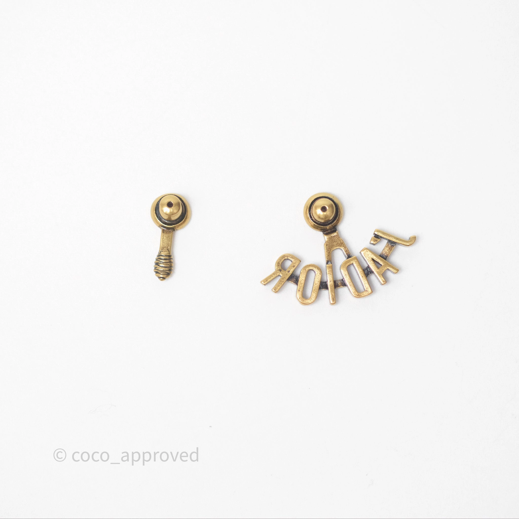 Christian Dior J'Adior Bee Earrings Aged Gold Tone