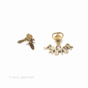 Christian Dior J'Adior Bee Earrings Aged Gold Tone