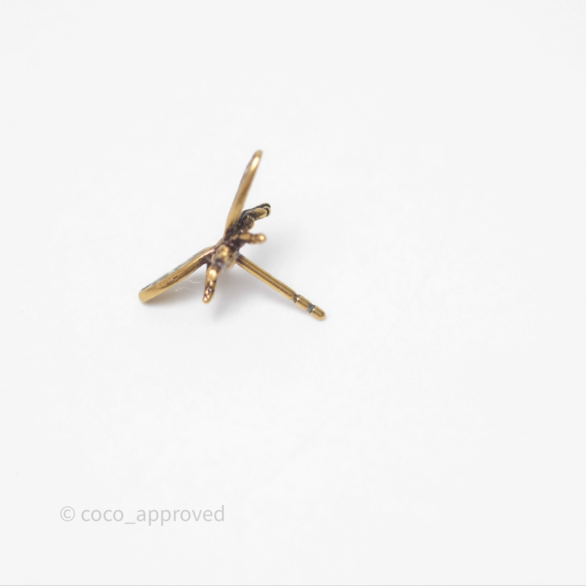 Christian Dior J'Adior Bee Earrings Aged Gold Tone