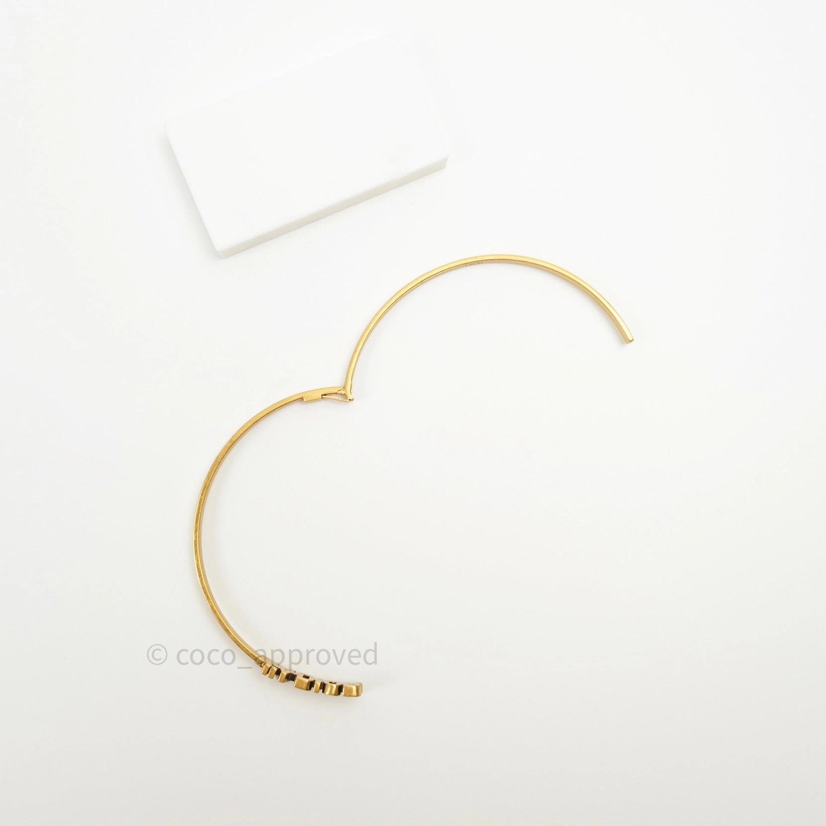 Christian Dior J'adior Choker Necklace Antique Gold Metal