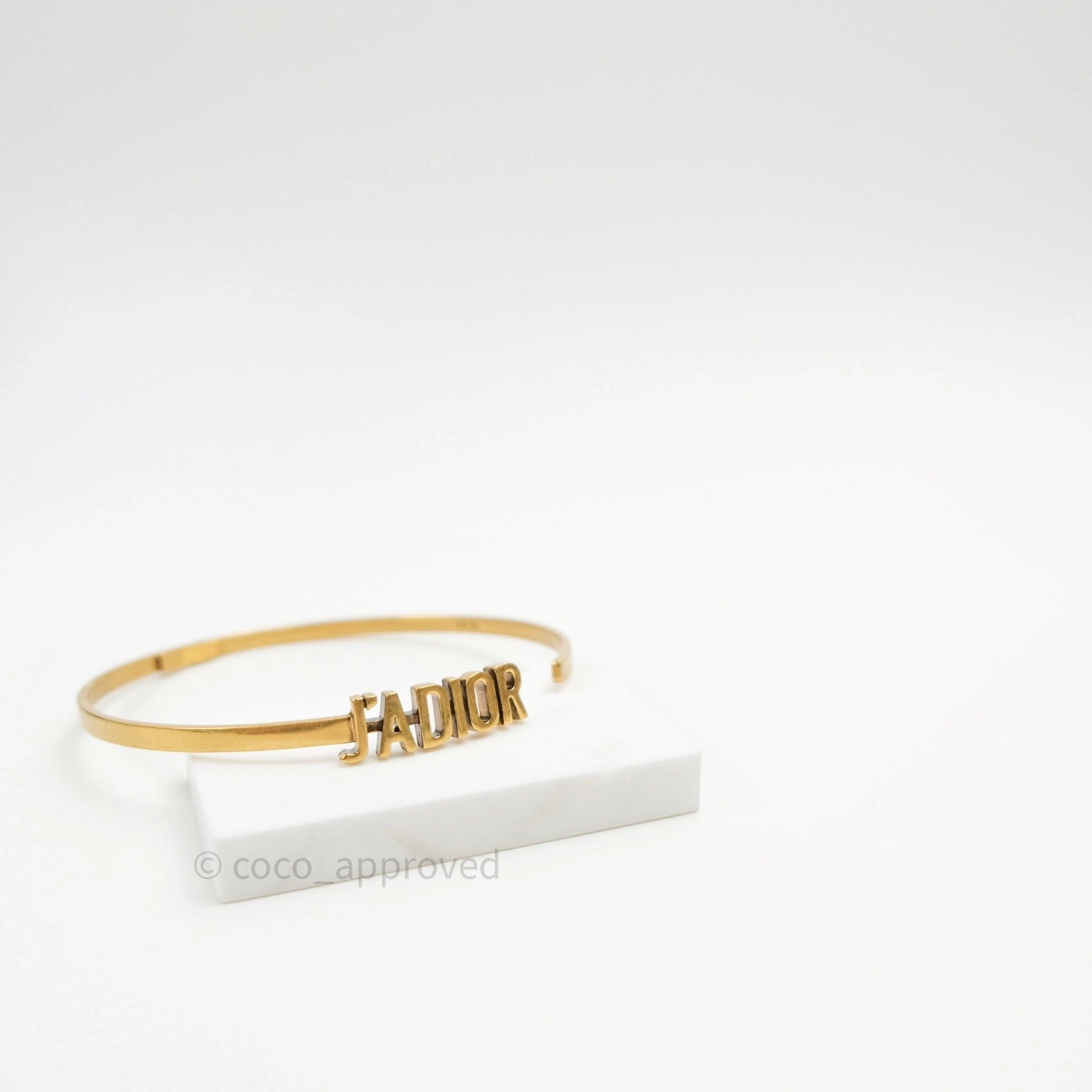 Christian Dior J'adior Choker Necklace Antique Gold Metal