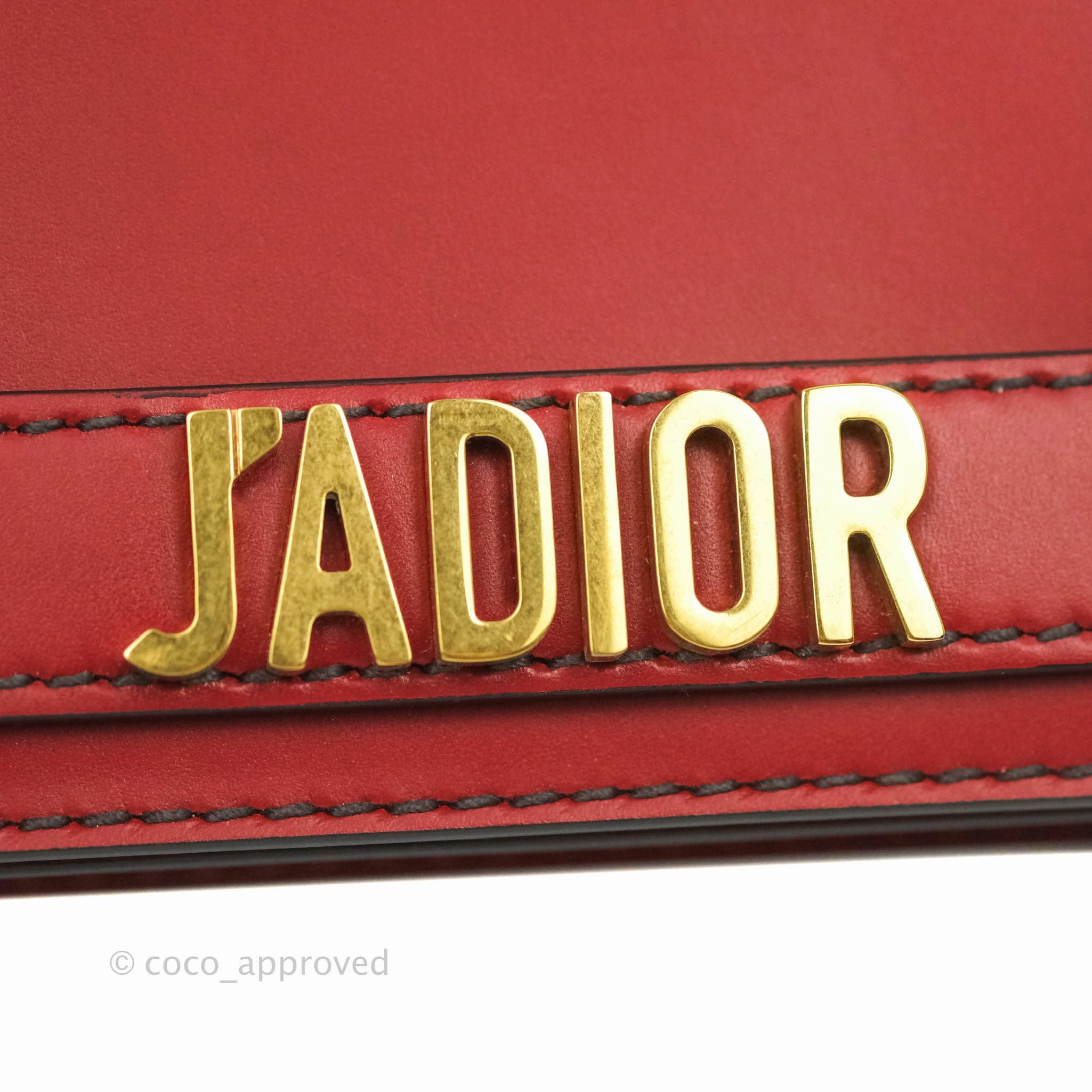 Christian Dior J'Adior Pouch with Chain Red Calfskin