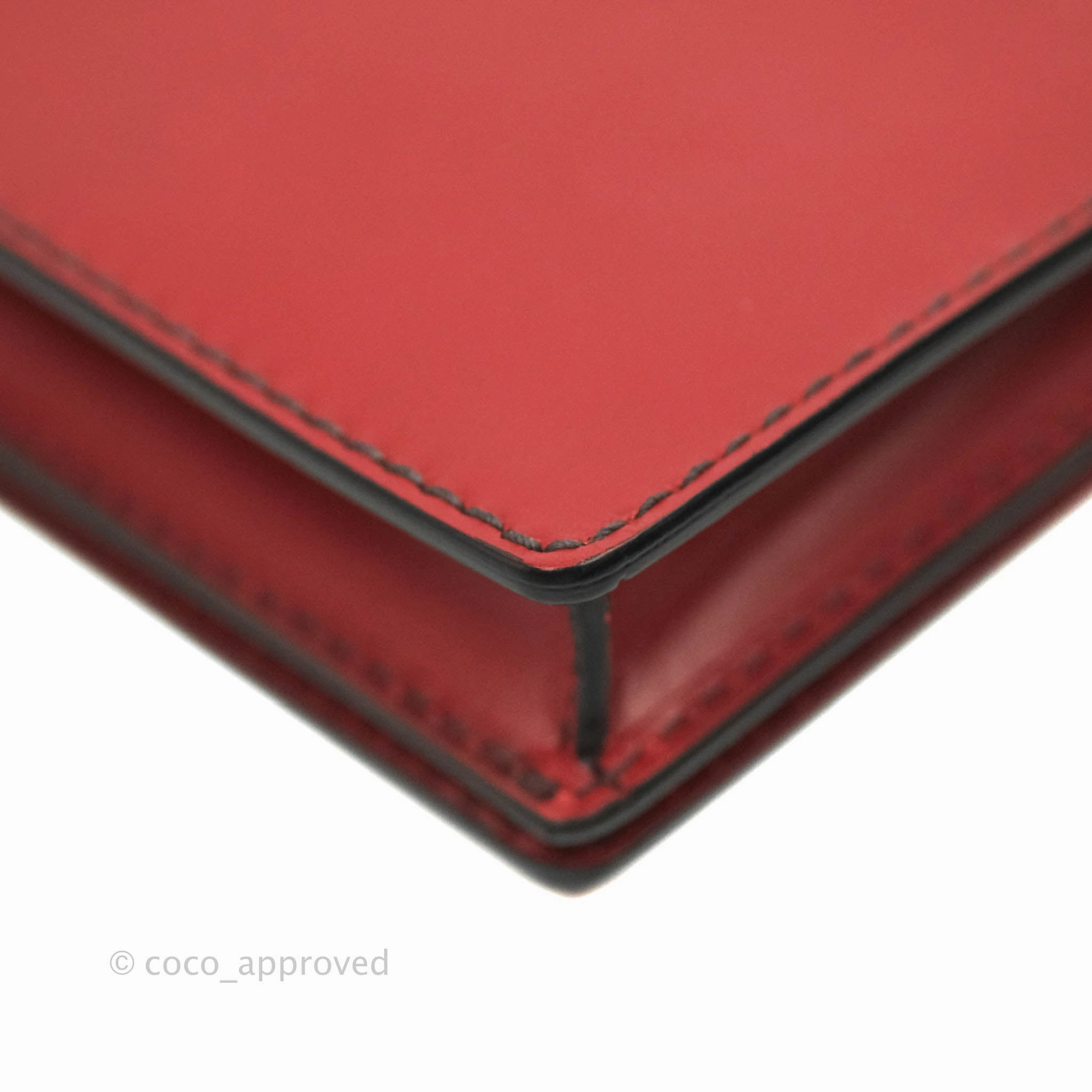 Christian Dior J'Adior Pouch with Chain Red Calfskin