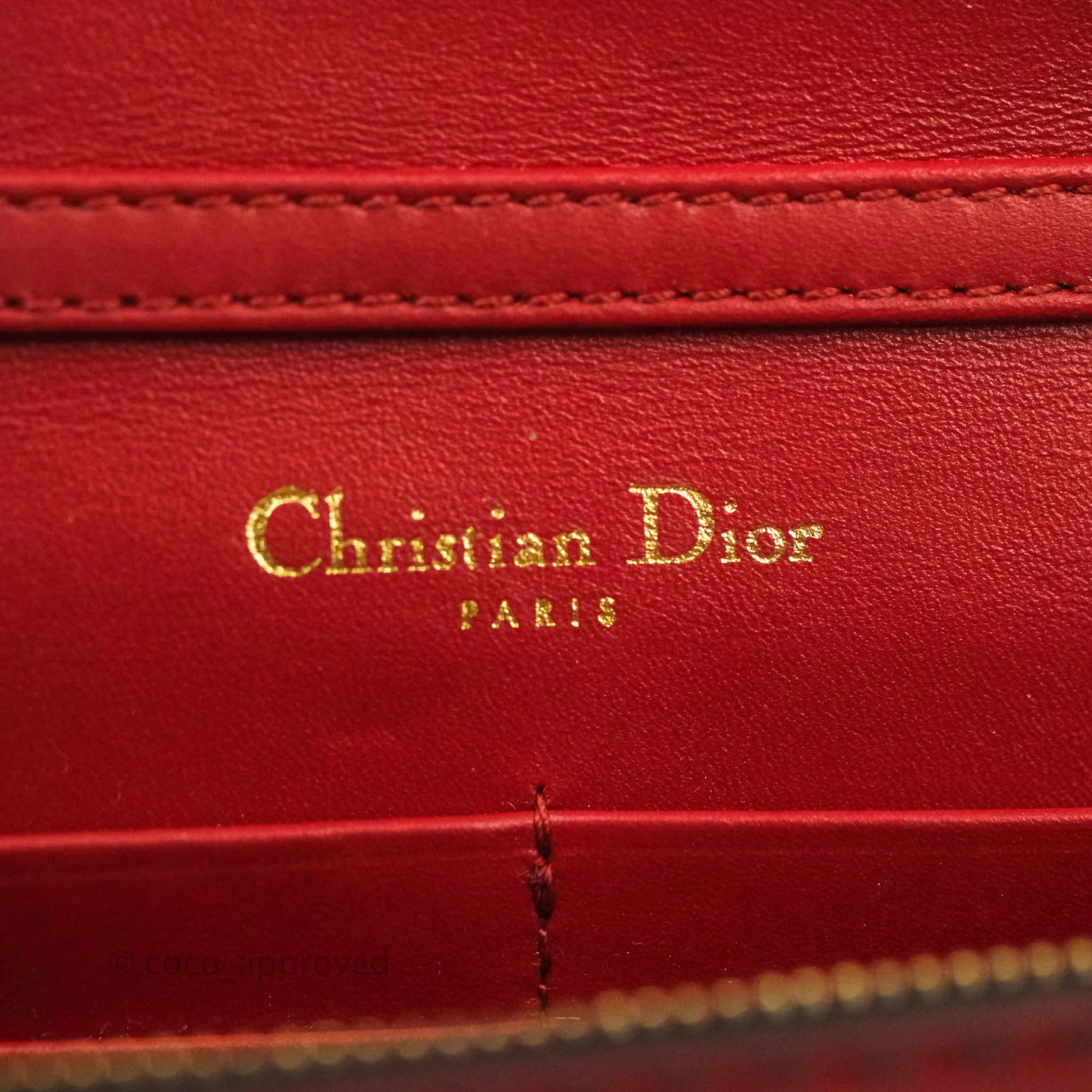 Christian Dior J'Adior Pouch with Chain Red Calfskin