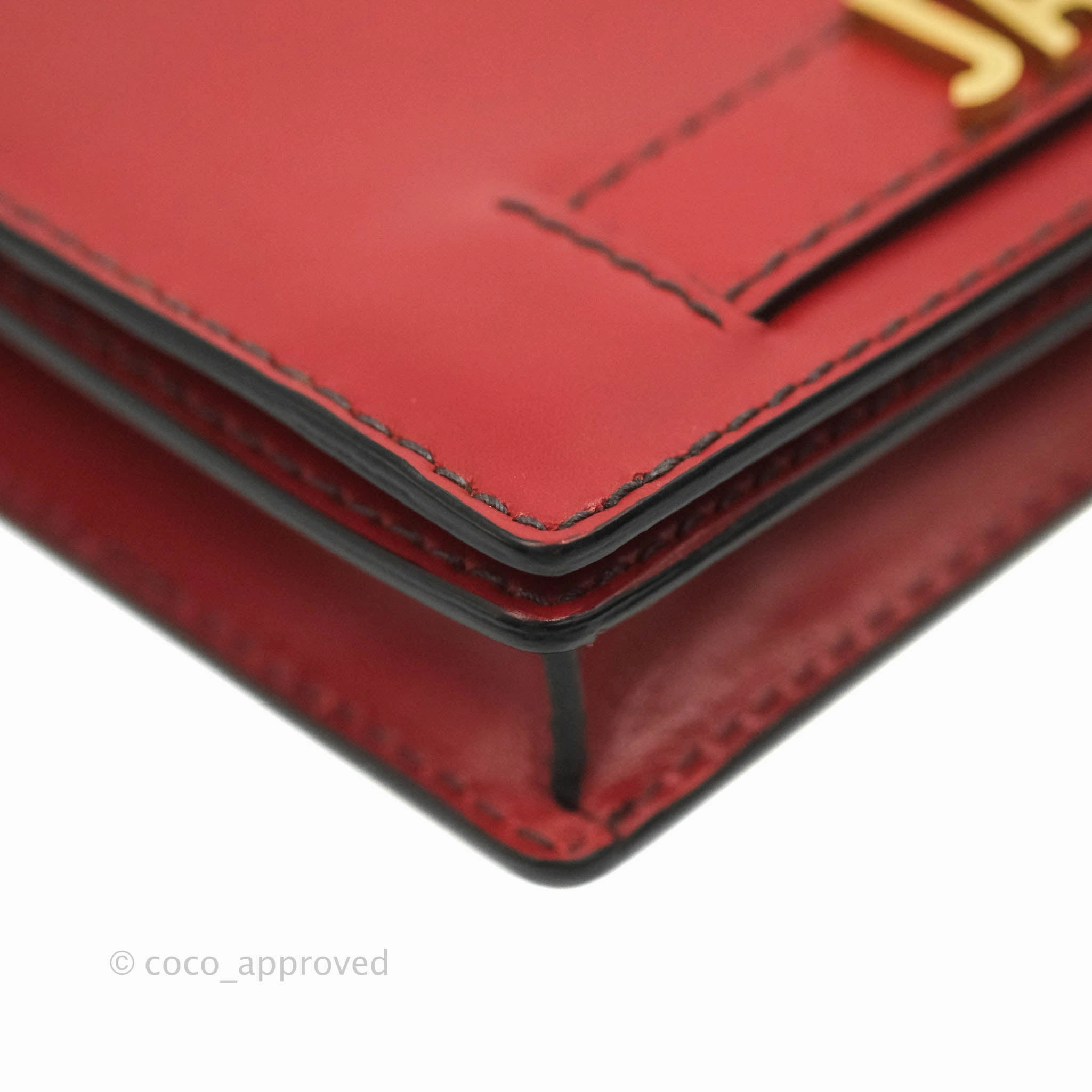 Christian Dior J'Adior Pouch with Chain Red Calfskin