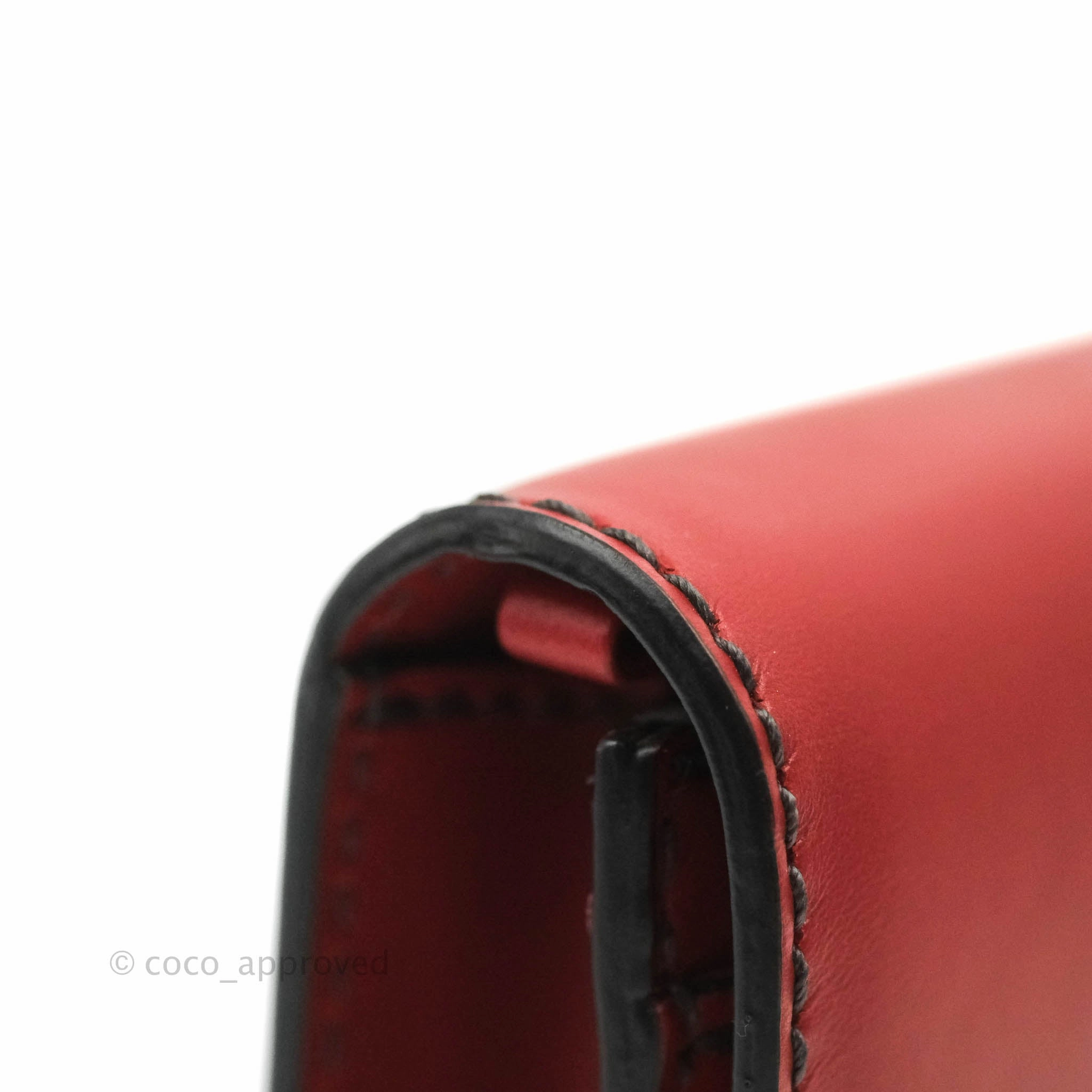 Christian Dior J'Adior Pouch with Chain Red Calfskin