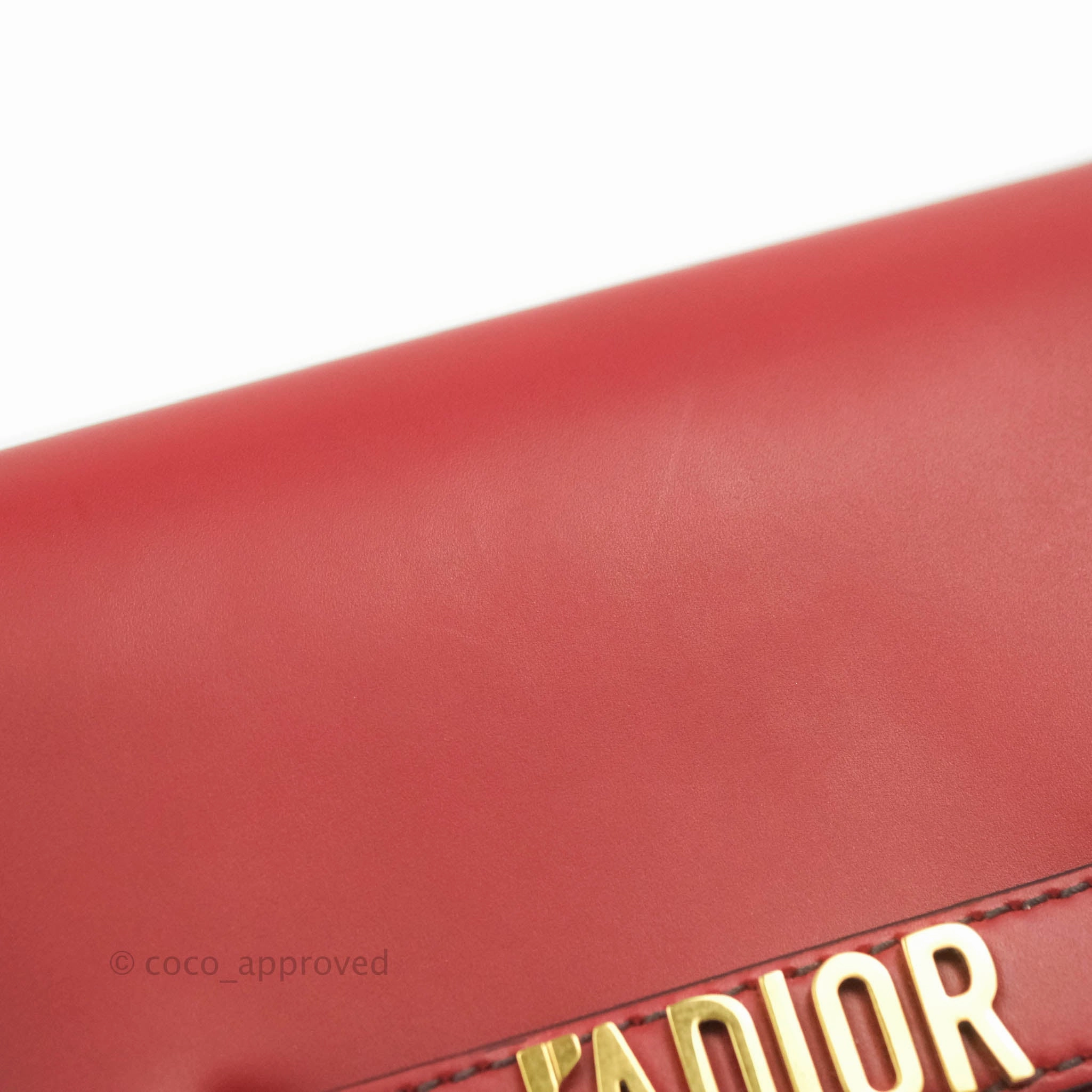 Christian Dior J'Adior Pouch with Chain Red Calfskin