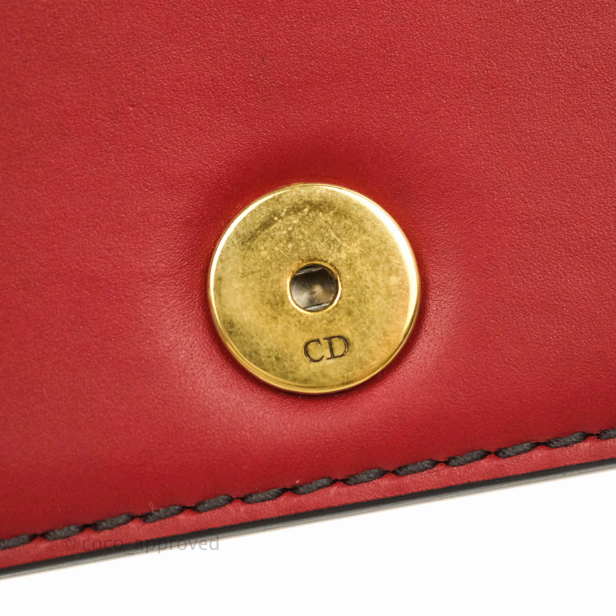 Christian Dior J'Adior Pouch with Chain Red Calfskin
