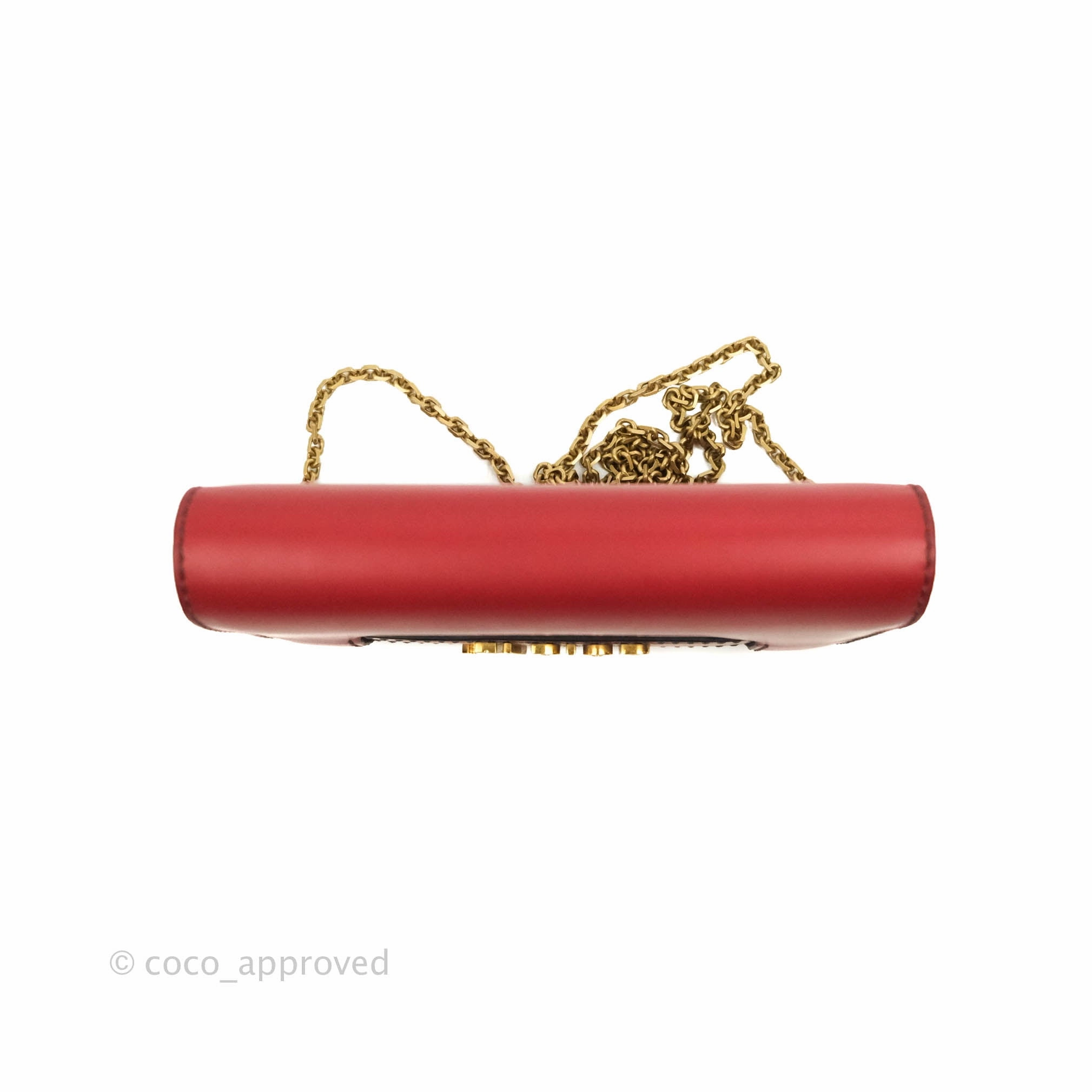 Christian Dior J'Adior Pouch with Chain Red Calfskin