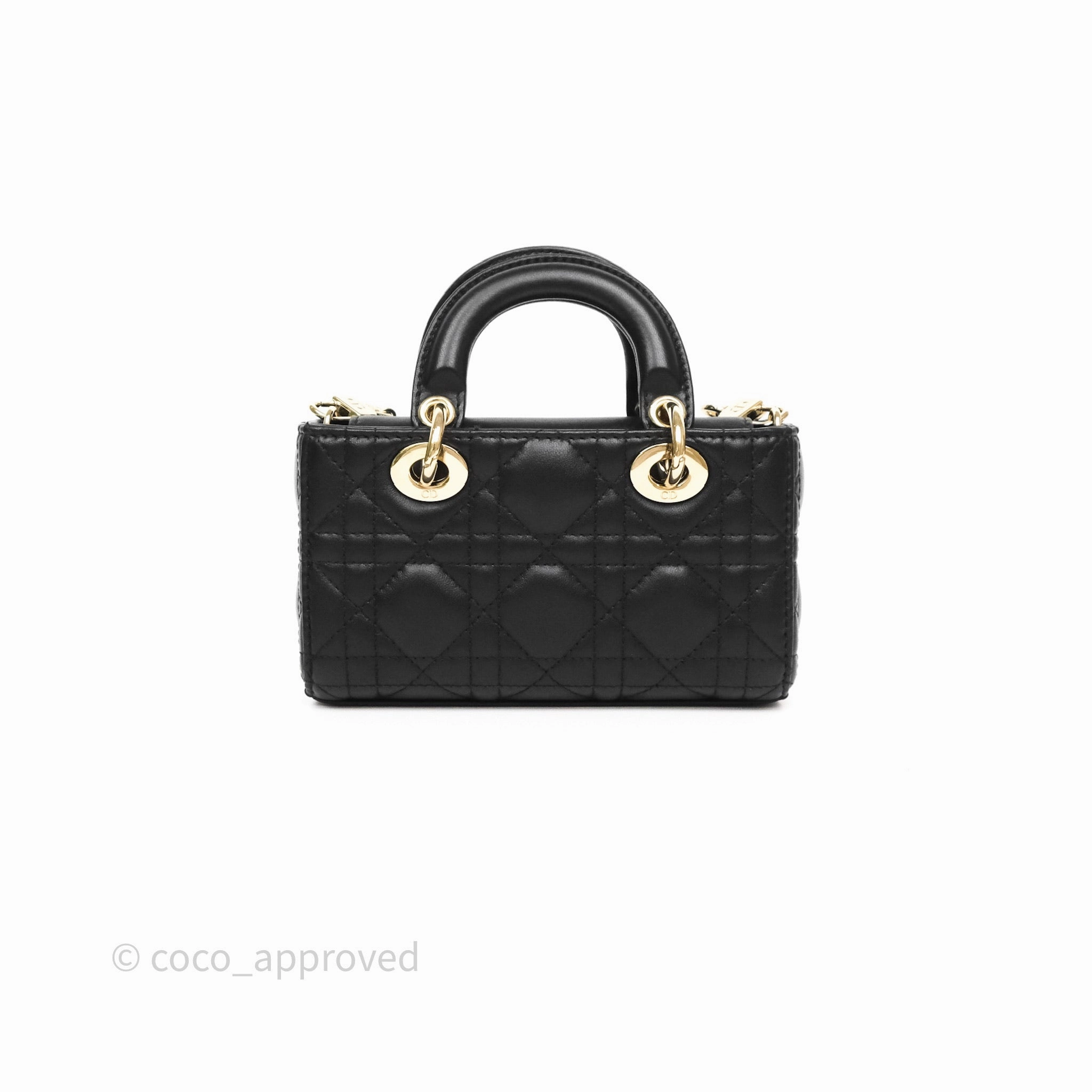 Christian Dior Lady D-Joy Micro Bag Antique Black Lambskin