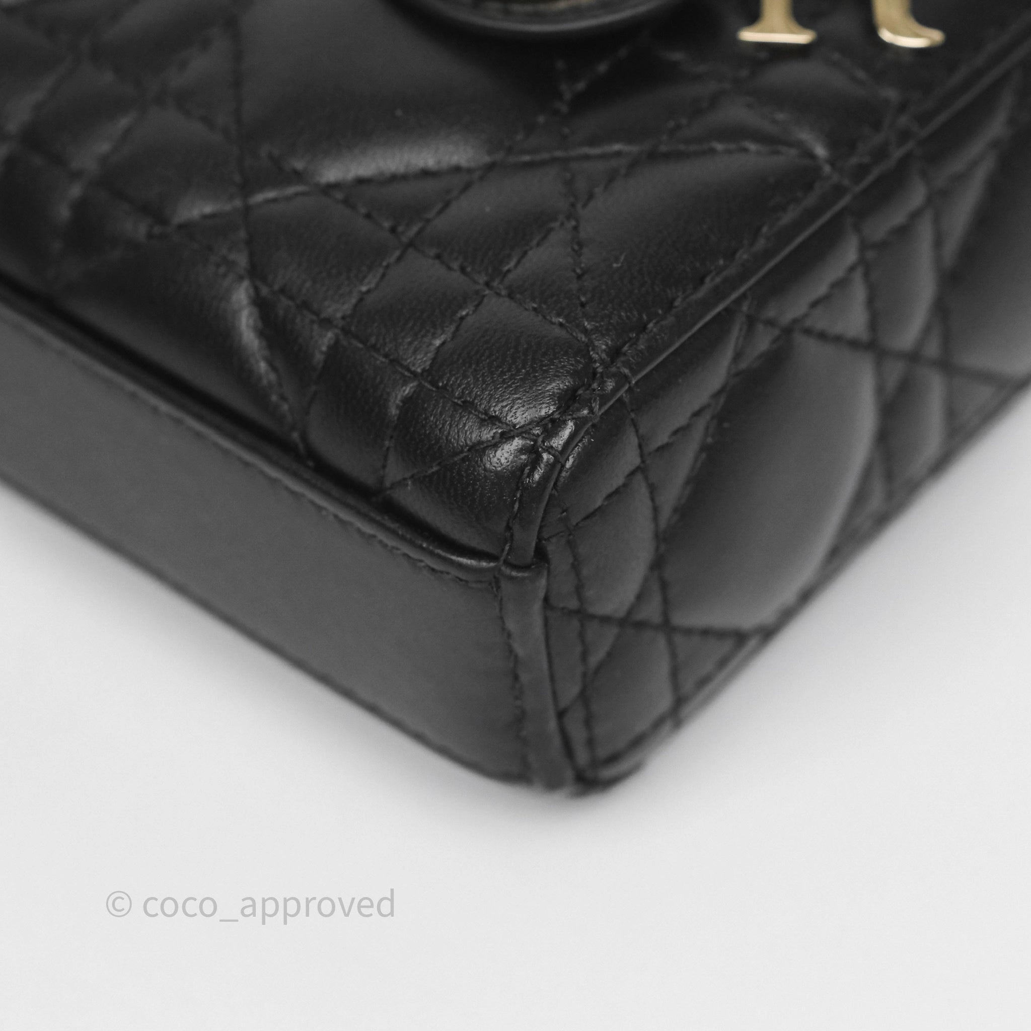 Christian Dior Lady D-Joy Micro Bag Antique Black Lambskin
