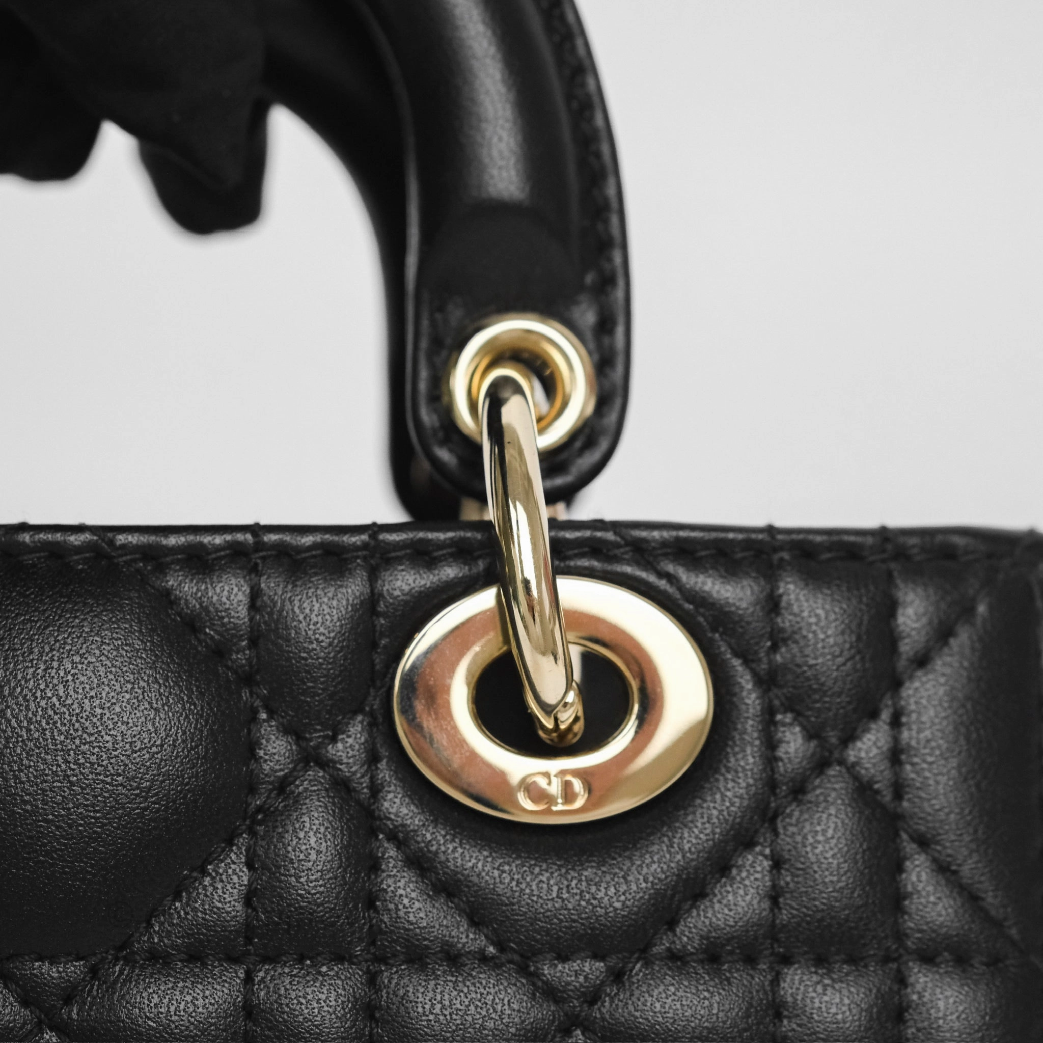 Christian Dior Lady D-Joy Micro Bag Antique Black Lambskin