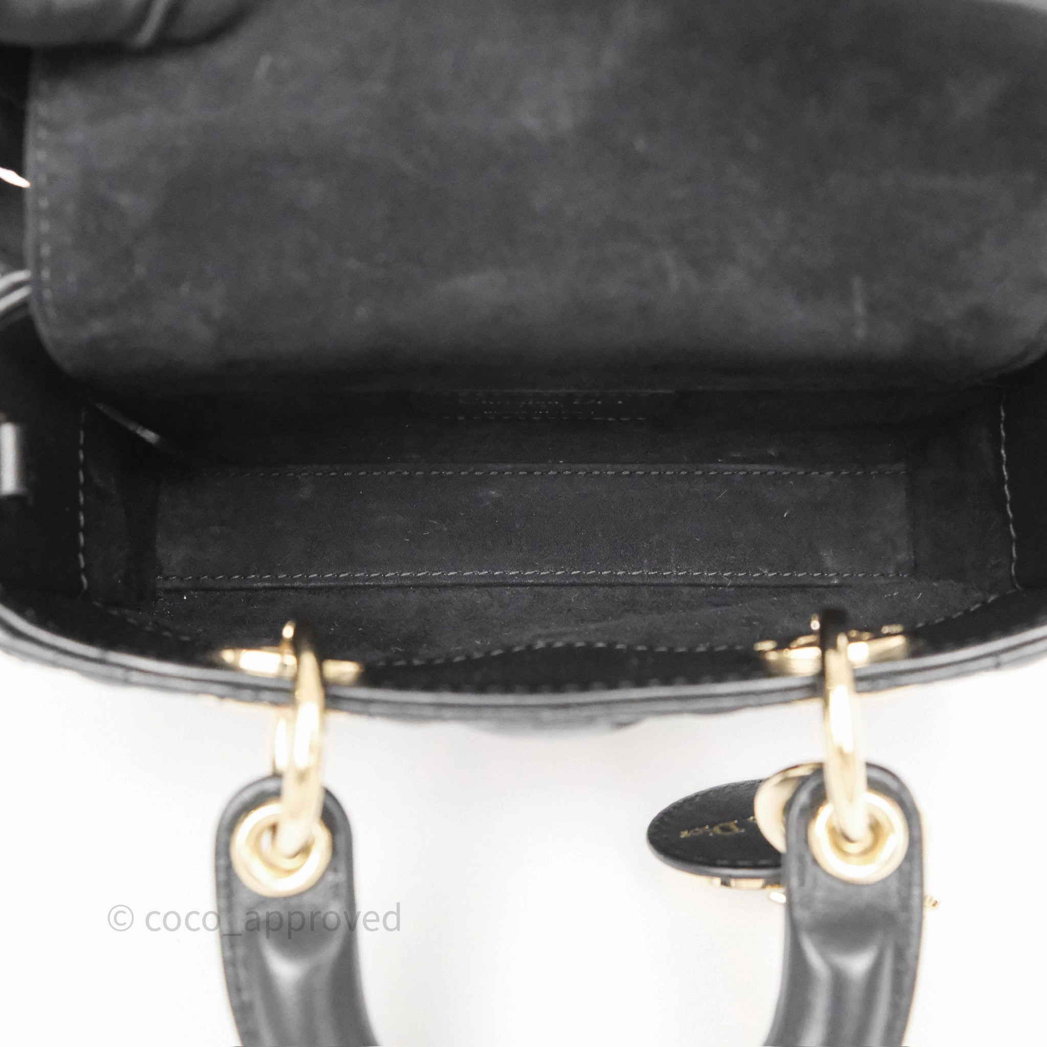 Christian Dior Lady D-Joy Micro Bag Antique Black Lambskin
