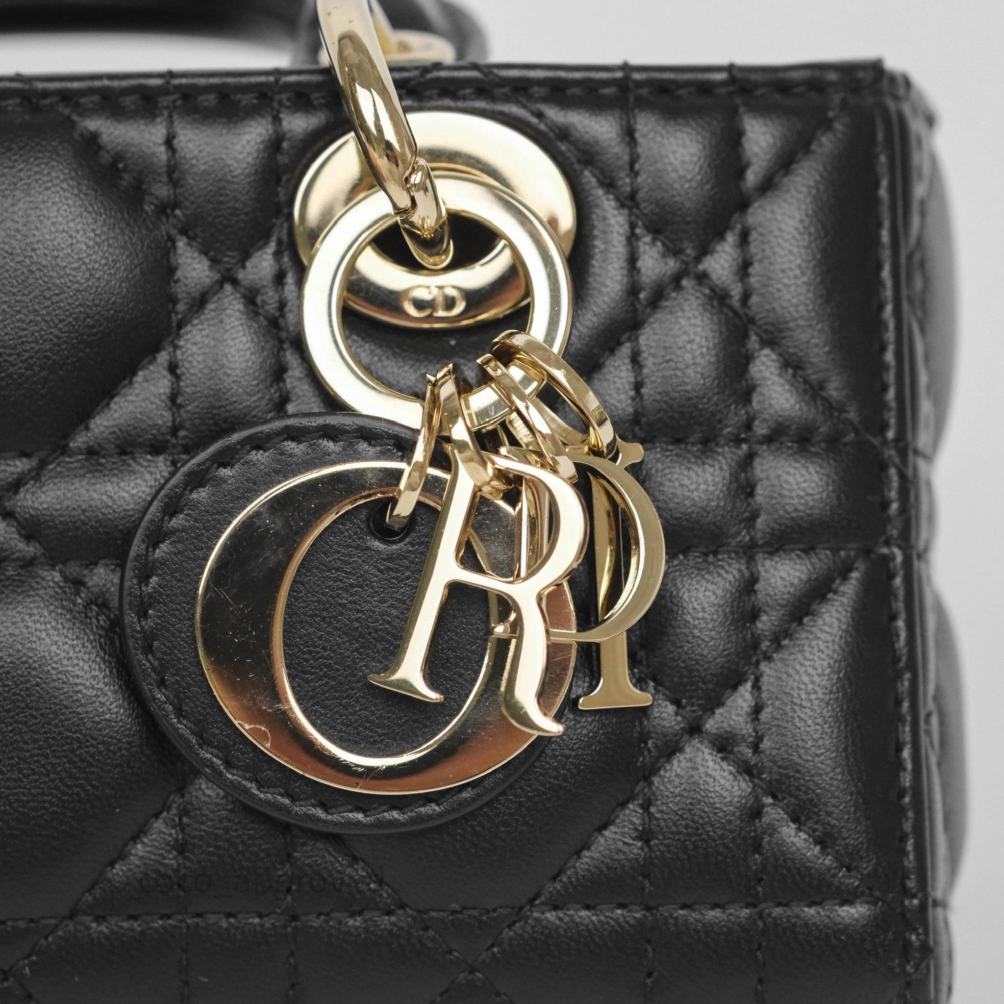 Christian Dior Lady D-Joy Micro Bag Antique Black Lambskin