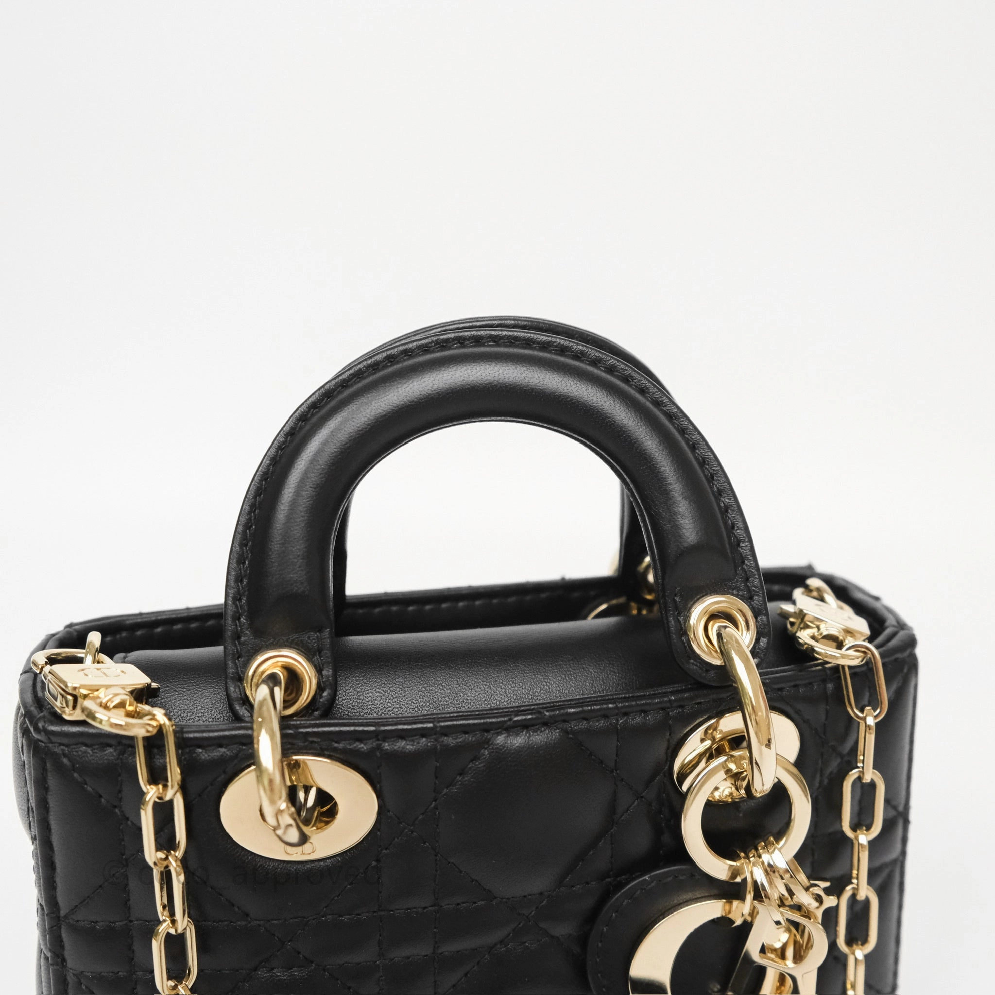 Christian Dior Lady D-Joy Micro Bag Antique Black Lambskin