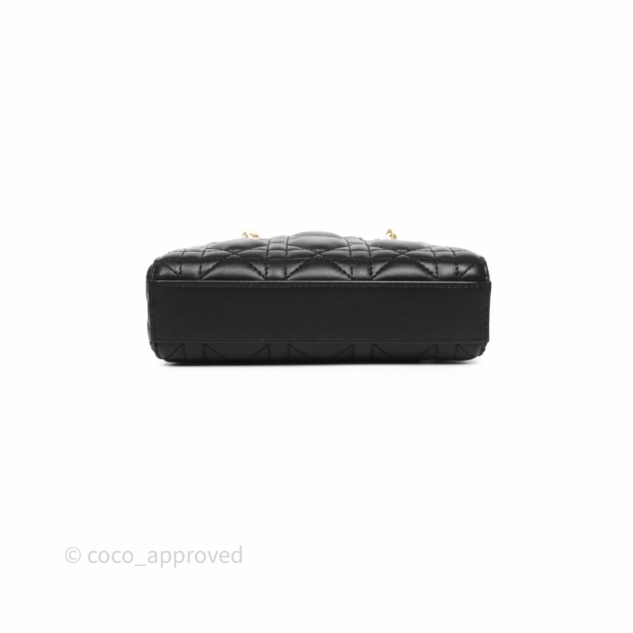 Christian Dior Lady D-Joy Micro Bag Antique Black Lambskin