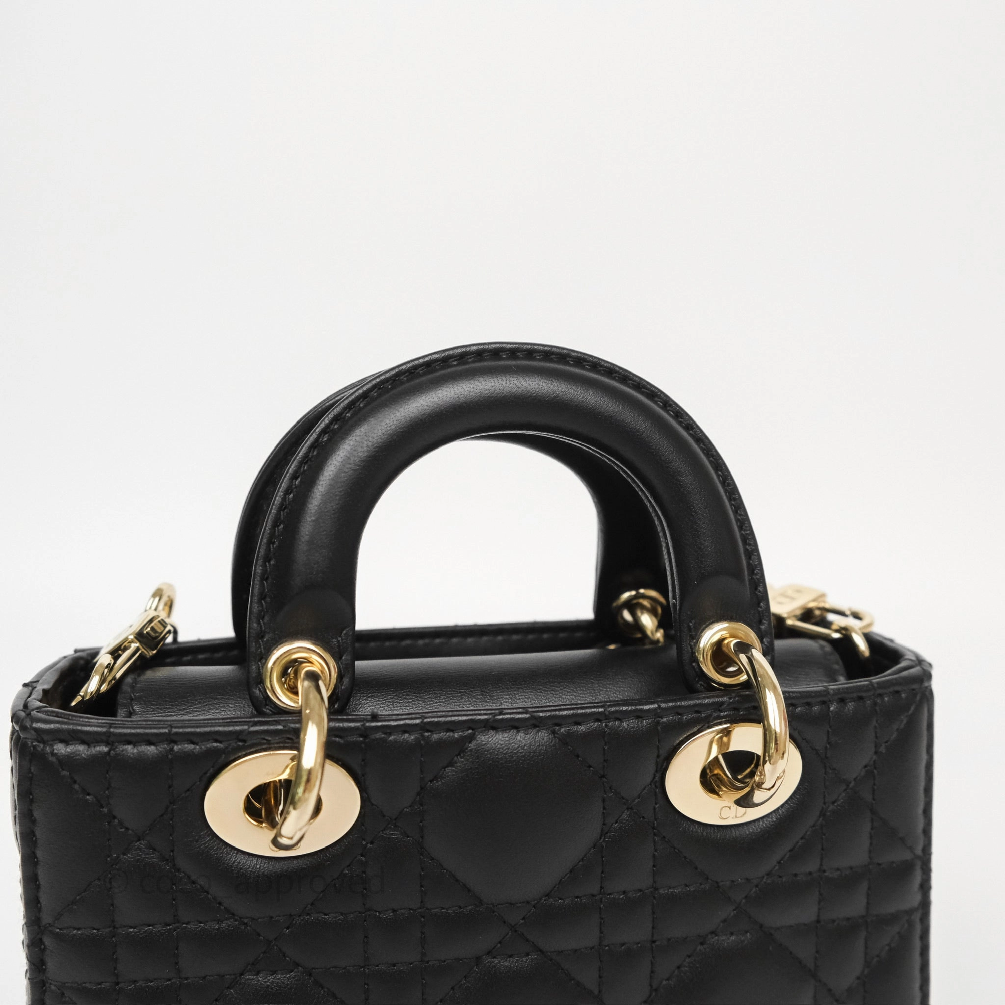 Christian Dior Lady D-Joy Micro Bag Antique Black Lambskin
