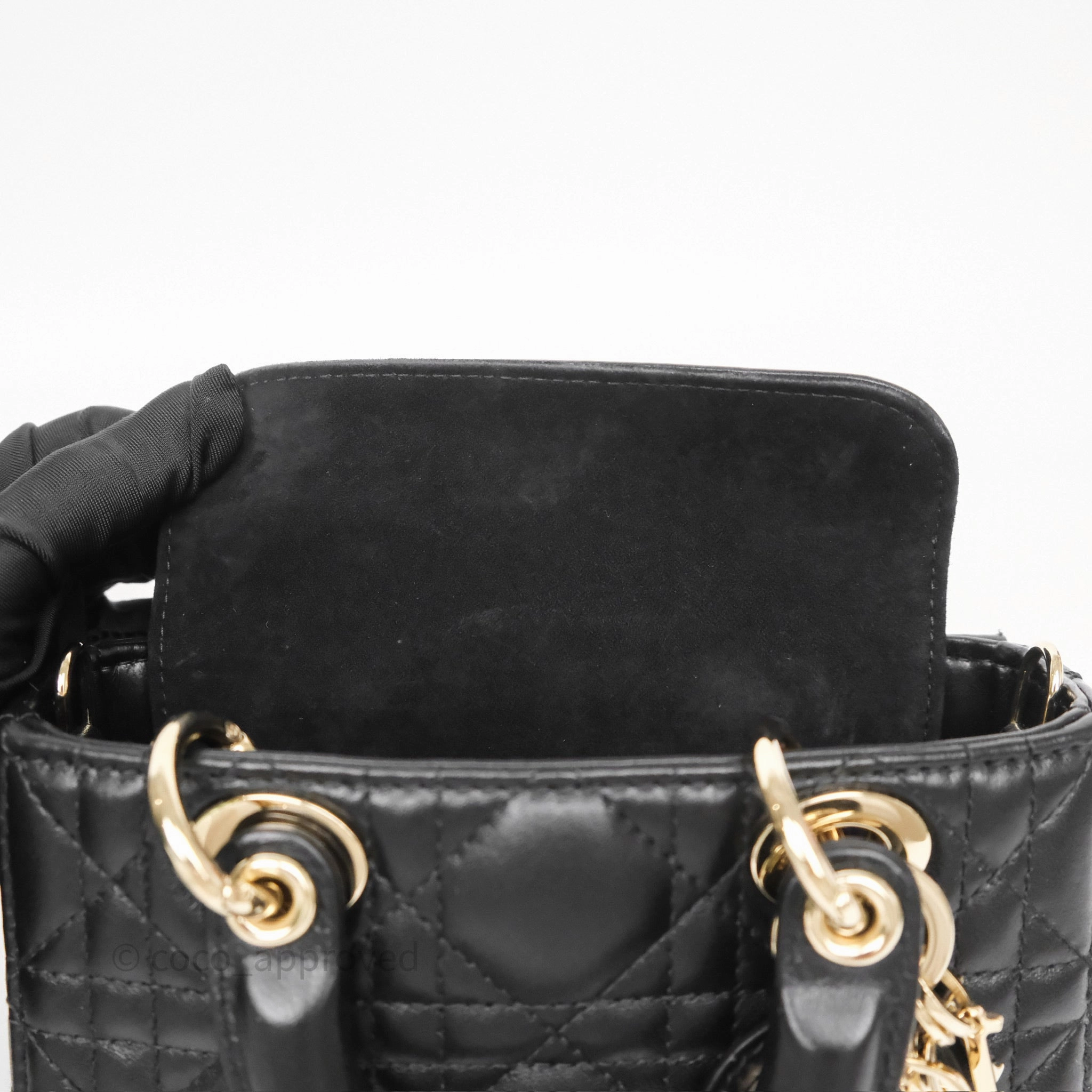 Christian Dior Lady D-Joy Micro Bag Antique Black Lambskin
