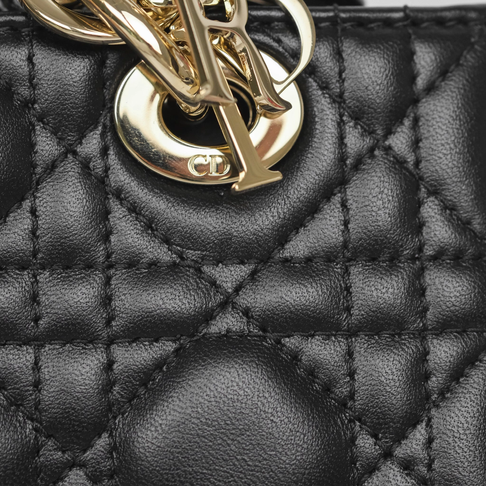 Christian Dior Lady D-Joy Micro Bag Antique Black Lambskin