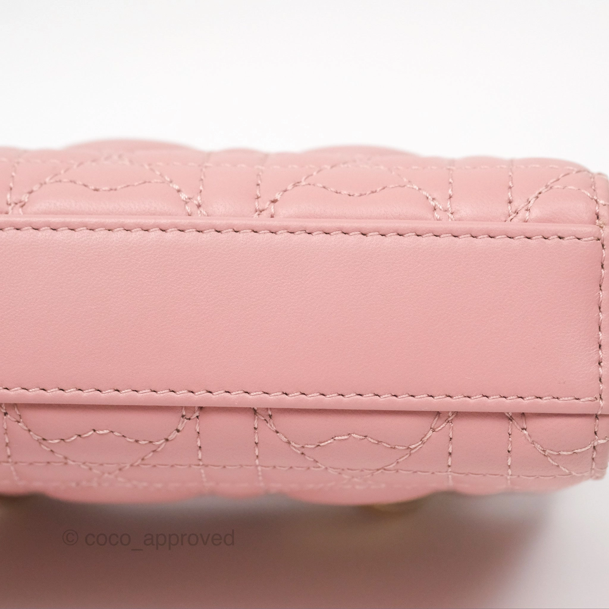 Christian Dior Lady D-Joy Micro Bag Antique Pink Lambskin Heart Quilted