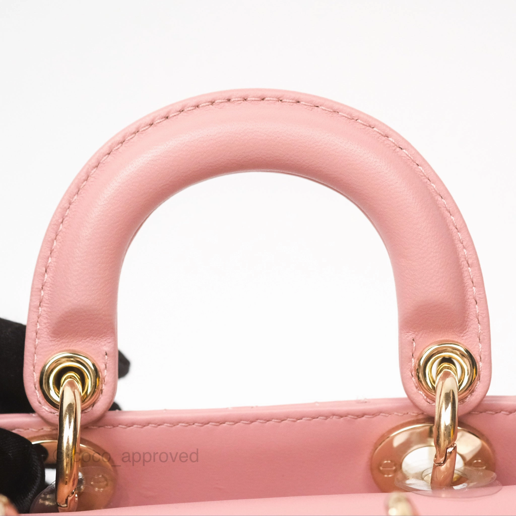 Christian Dior Lady D-Joy Micro Bag Antique Pink Lambskin Heart Quilted