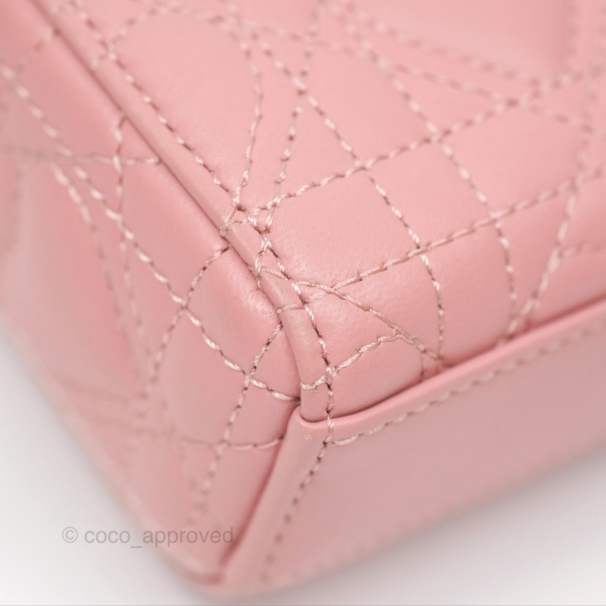 Christian Dior Lady D-Joy Micro Bag Antique Pink Lambskin Heart Quilted