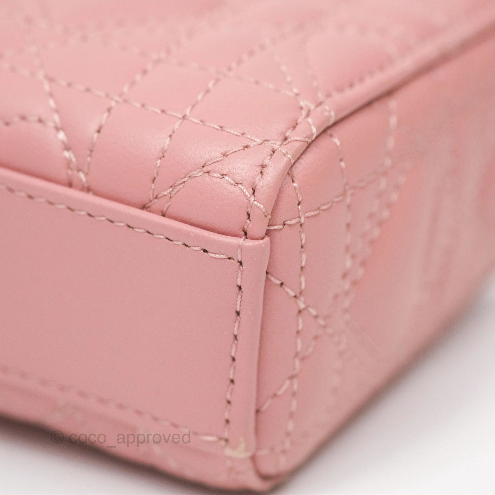 Christian Dior Lady D-Joy Micro Bag Antique Pink Lambskin Heart Quilted